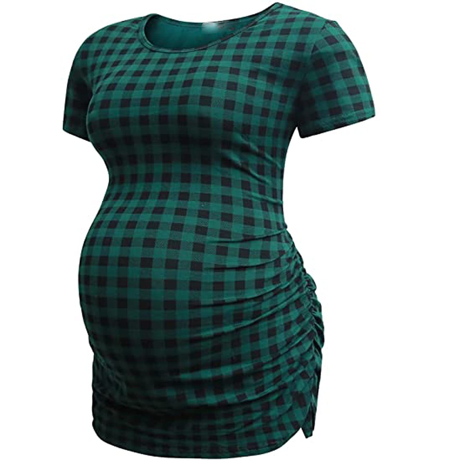 Women's Maternity T-Shirts Summer Short Sleeve Striped Pregnancy Tops - Breathable Cotton Round Neck Casual Tees for Expecting Moms | Perfect for Pregnancy, Nursing, and Everyday Comfort