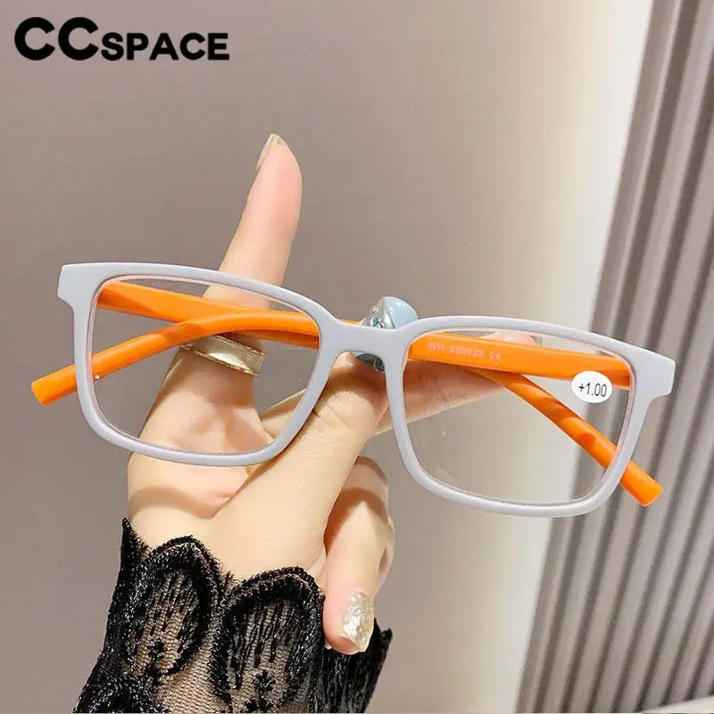 CCspace Unisex Full Rim Square Polycarbonate Reading Glasses +1.00 to +4.00 Strength - Lightweight & Durable for Reading, Computer Use & Office Work