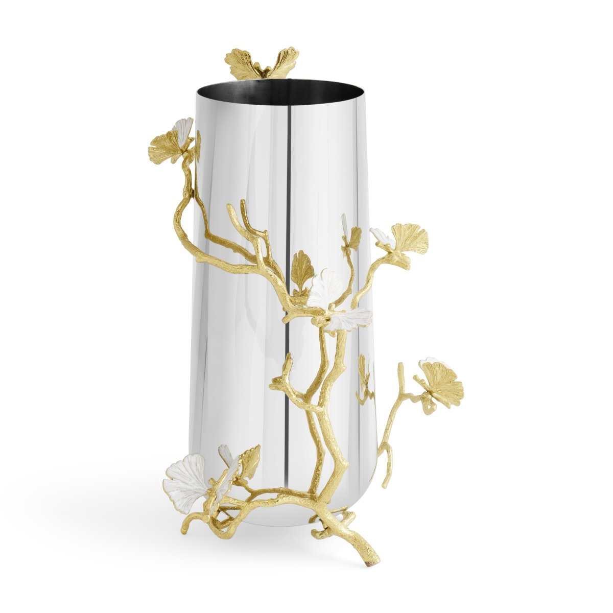 Butterfly Ginkgo Gold Vase - Elegant Home Decor for Living Room, Wedding Centerpiece, Luxury Gift Idea