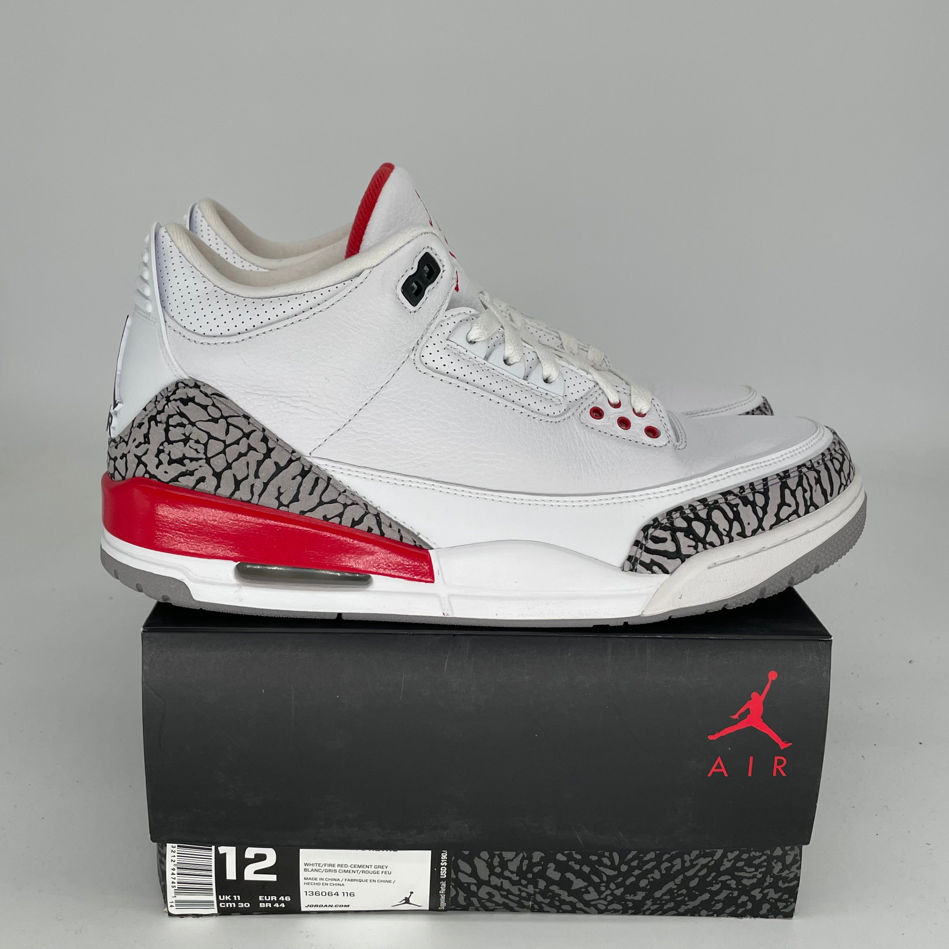 Original Air Jordan 3 Retro 'Hall of Fame' Basketball Shoes - Men's Size 12 (136064-116) - Perfect for Sneaker Collectors & Casual Wear