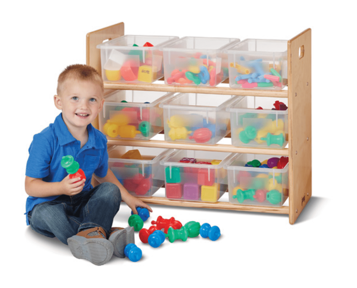 Jonti Craft® Cubbie Tray Storage Rack with Clear Cubbie Trays - Organize Classroom, Office & Kids' Room Supplies Efficiently