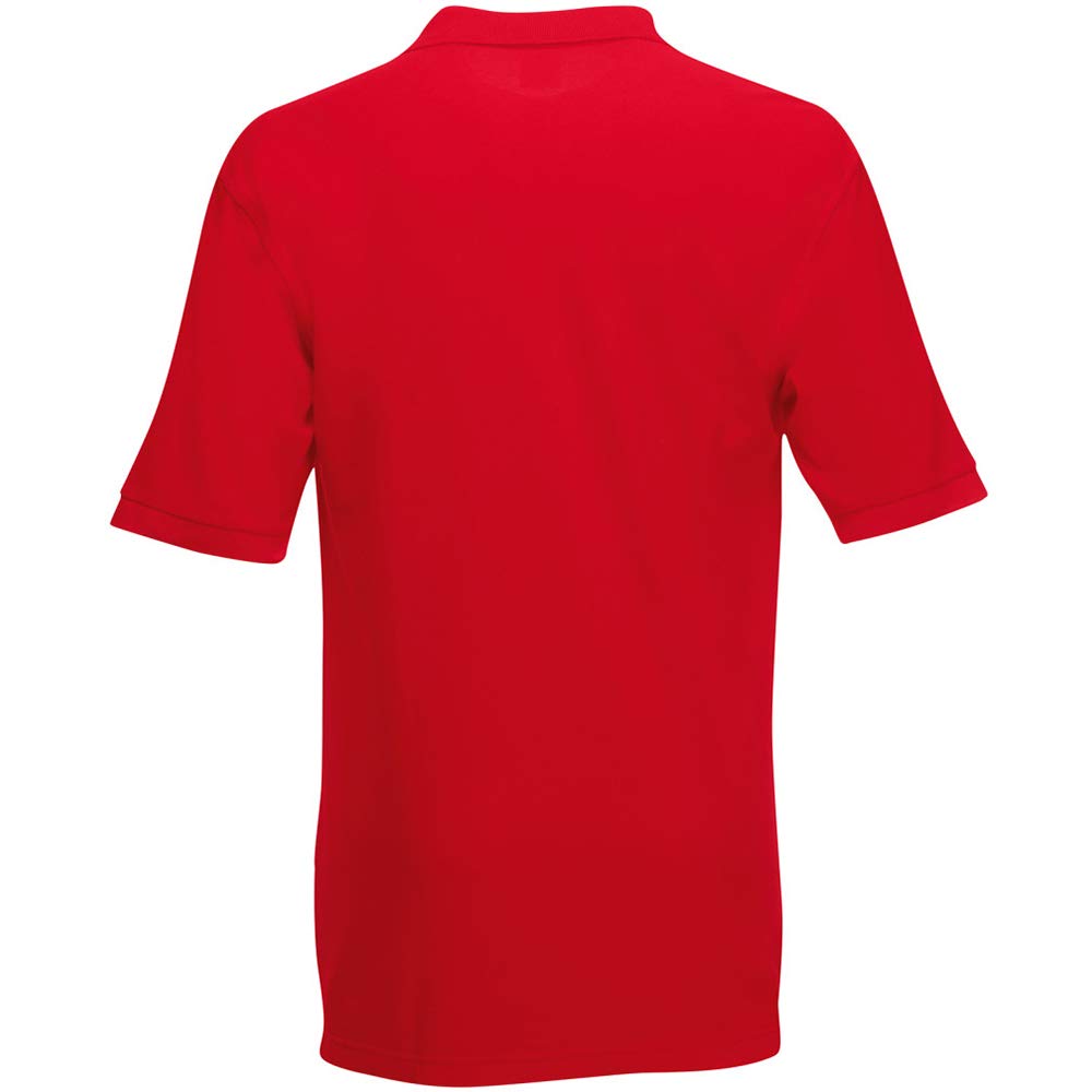 Fruit of the Loom Men's 65/35 Heavyweight Pique Short Sleeve Polo Shirt - Large, Burgundy Red - Comfortable Work & Casual Wear for Office, Golf & Outdoor Activities