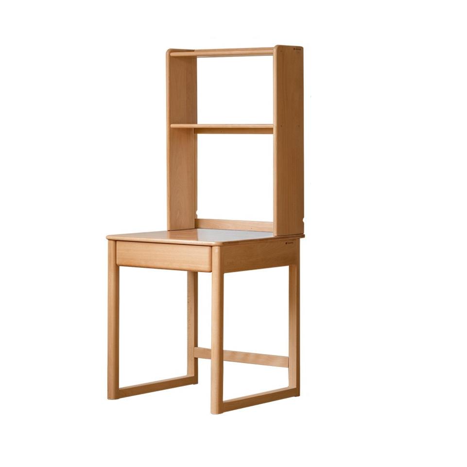 Solid Wood Beech Rubber Children's Study Desk with Bookshelf - Perfect for Kids' Bedroom, Homeschooling & Reading Nook