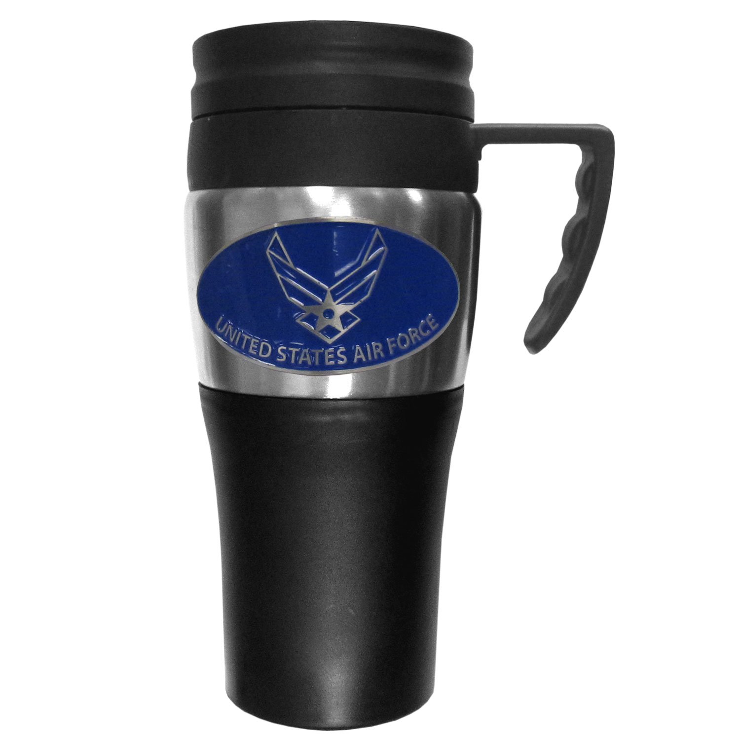 Insulated Air Force Travel Mug - Stainless Steel Coffee Tumbler with Lid, 16oz Military Design for Hot & Cold Drinks - Perfect for Commuting, Camping & Office Use