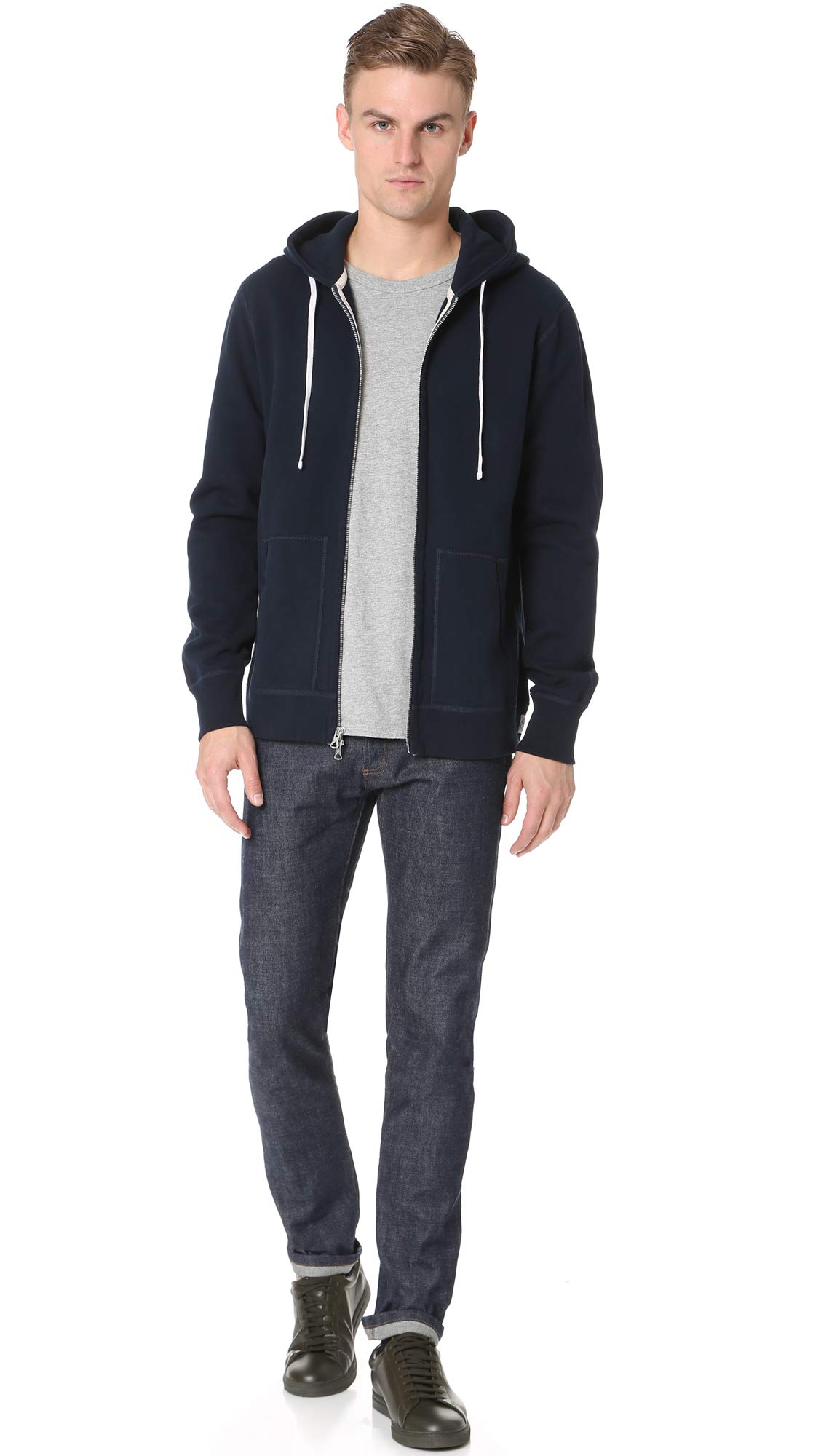 Men's Slim Fit Zip-Up Hoodie - Midweight Terry Fleece Pullover for Casual Wear & Outdoor Activities | Comfortable & Stylish Jacket for Running, Gym, and Everyday Use