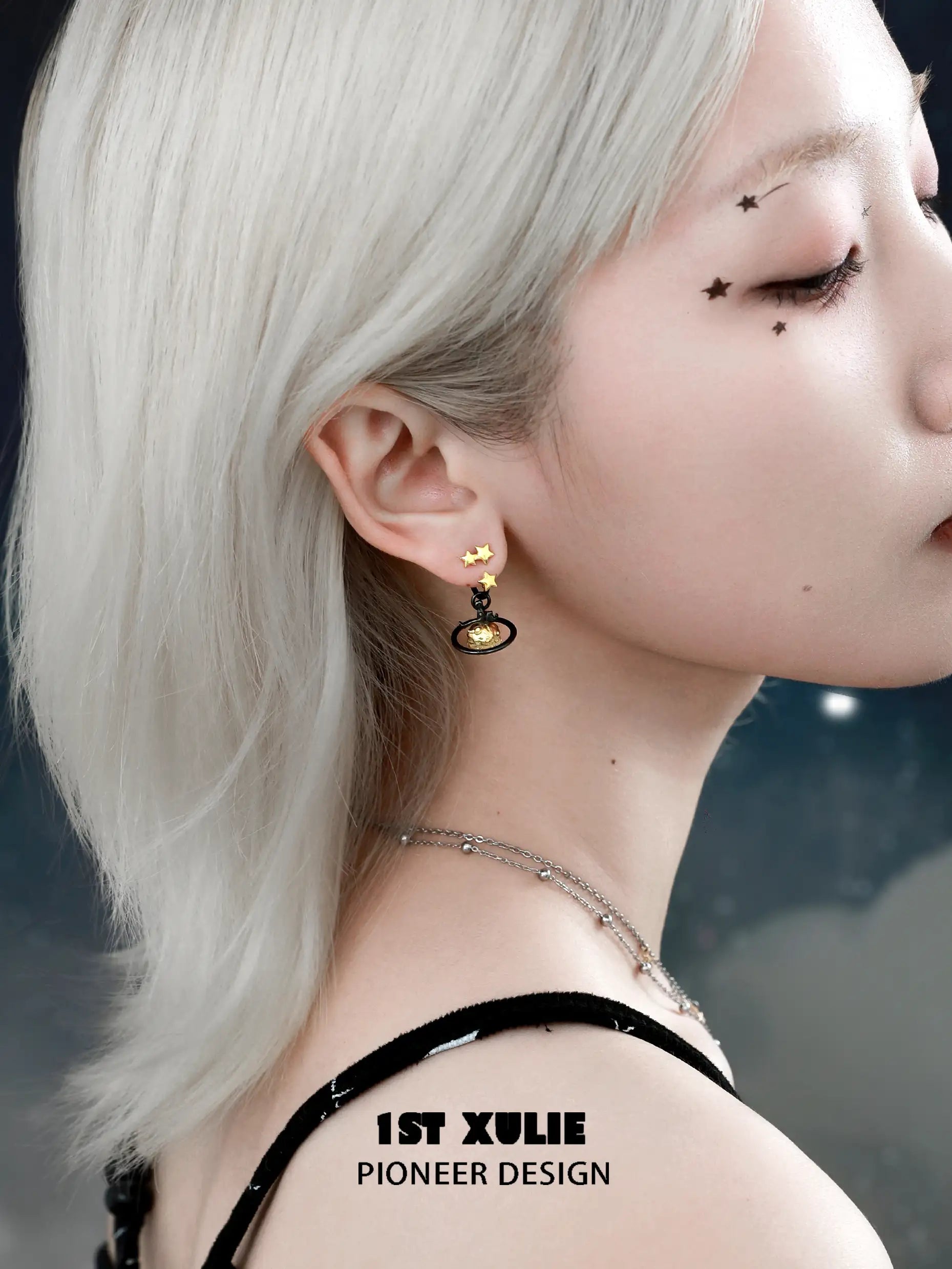 S925 Sterling Silver 18K Gold Plated Star Stud Earrings for Women - Elegant Cat's Gaze Design, Perfect for Date Night & Special Occasions