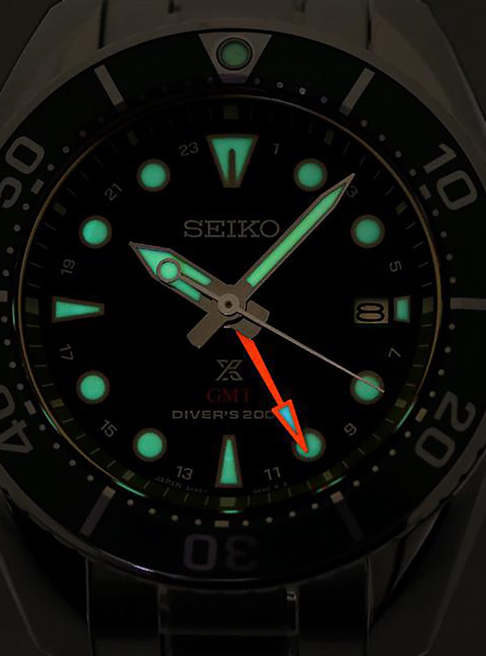 SEIKO PROSPEX DIVER SCUBA SEA 'SUMO' SOLAR GMT Watch SBPK001 - Japanese Made JDM Automatic Dive Watch for Men - Perfect for Scuba Diving, Snorkeling & Water Sports