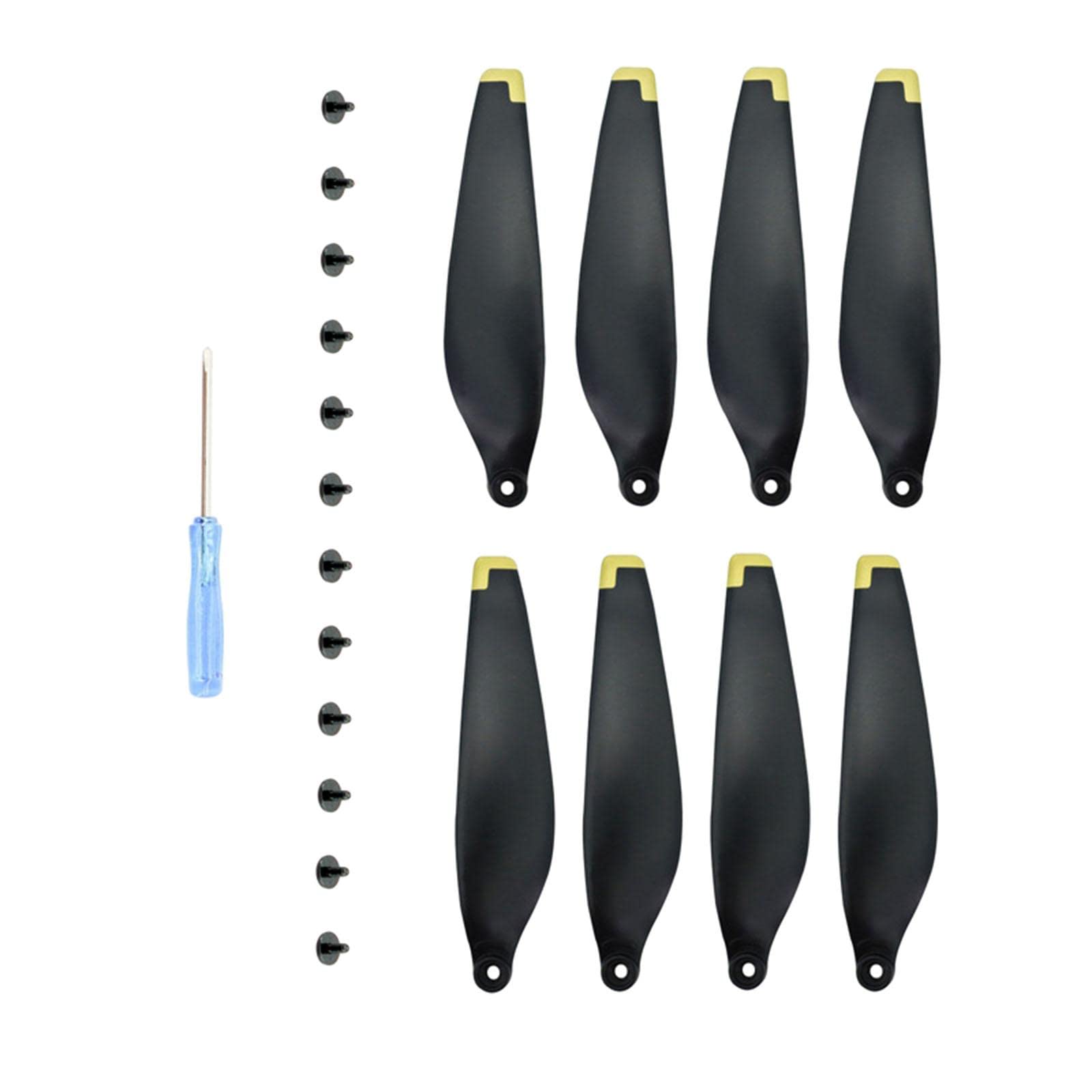 8Pcs DJI Mini 3Pro Drone Propeller Blades Replacement Kit with Screws & Screwdriver - Black & Yellow Edge - Compatible with DJI Mini 3 Pro/Mini 3 - Perfect for Aerial Photography, Travel & Outdoor Adventures