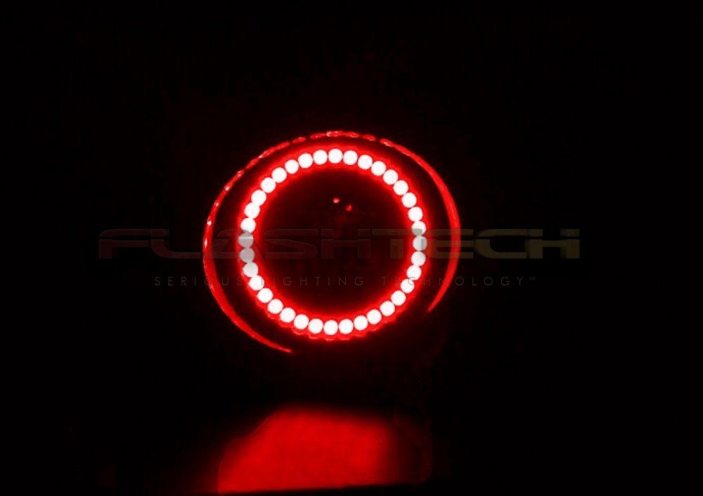 Flashtech LED RGB Multi-Color Waterproof Halo Ring Fog Lights with RF Remote for Dodge Charger 2005-2010 | Daytime Running Lights & Off-Road Lighting Accessories