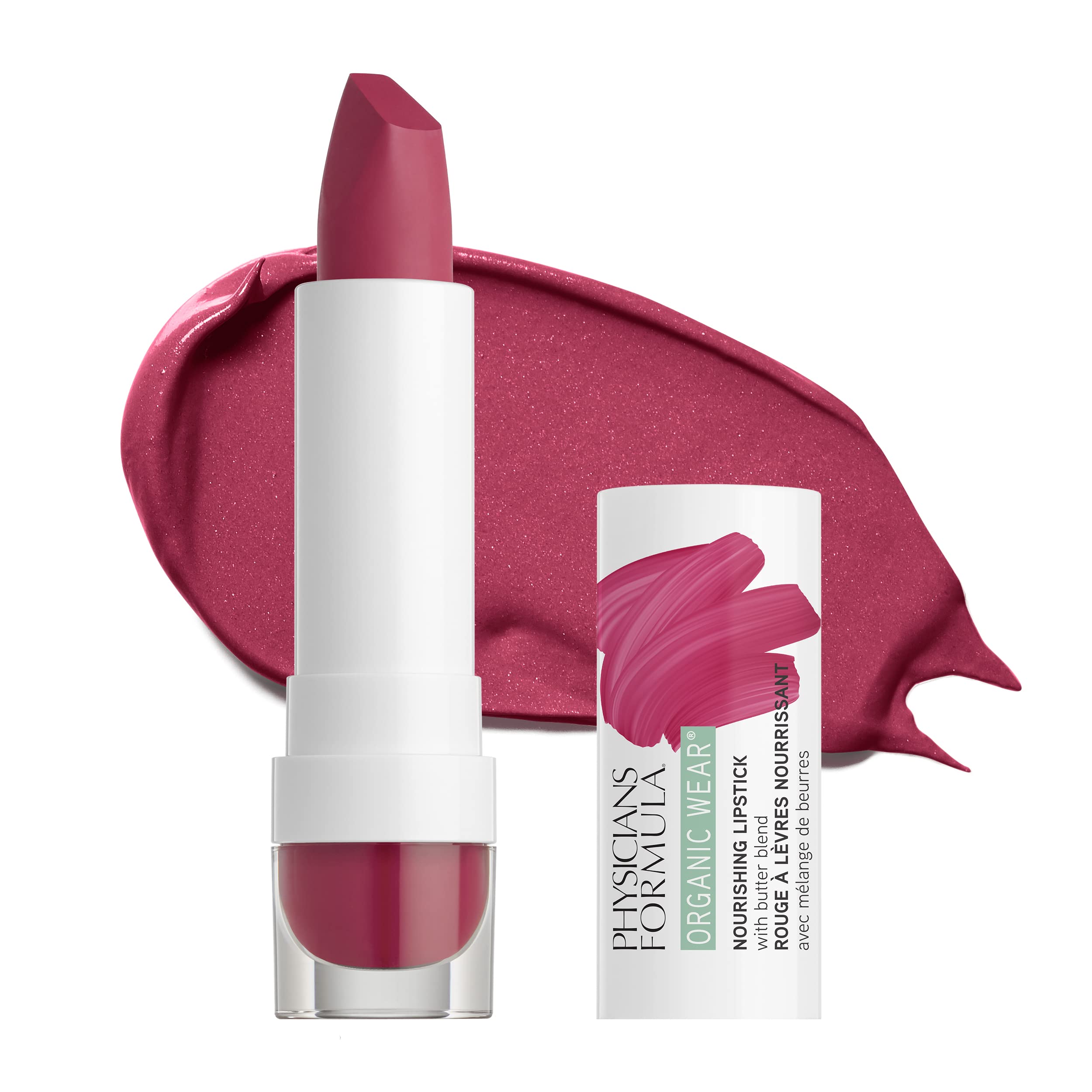 Physicians Formula Organic Wear All Natural Lipstick - Raspberry Crush | Nourishing & Dermatologist Approved | Gluten Free & Vegan | Perfect for Everyday Wear & Special Occasions