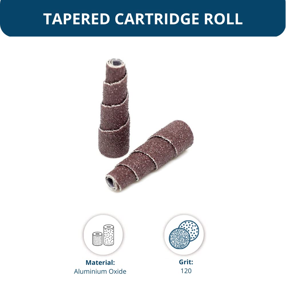 Benchmark Abrasives 10 Pack Aluminum Oxide Tapered Sanding Cartridge Rolls - 1/2