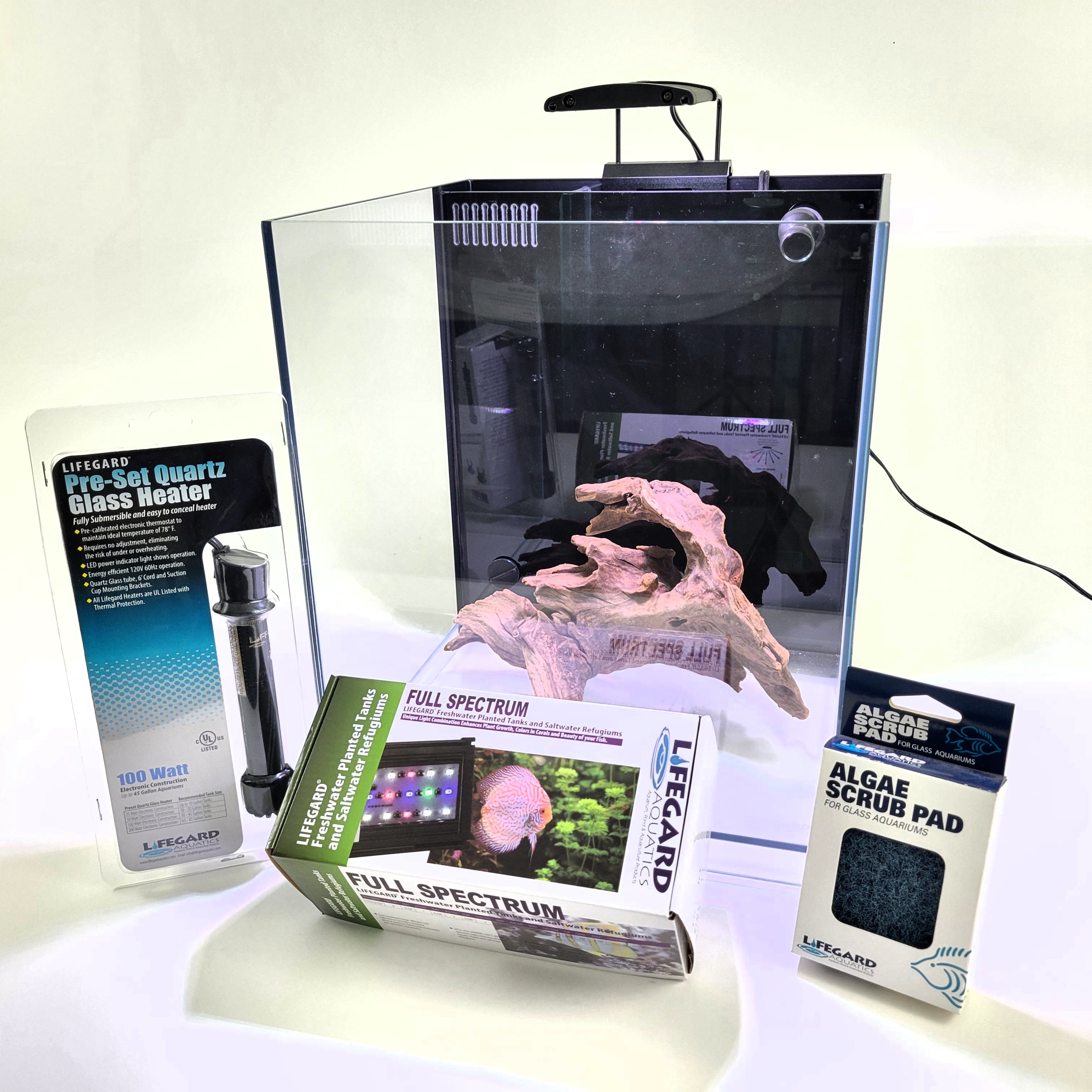 8.3 Gallon All-in-One Aquarium Kit with UL Listed Heater, Full Spectrum LED Light, Pump & Filter - Complete Fish Tank Setup for Beginners | Perfect for Home, Office & Classroom Decor