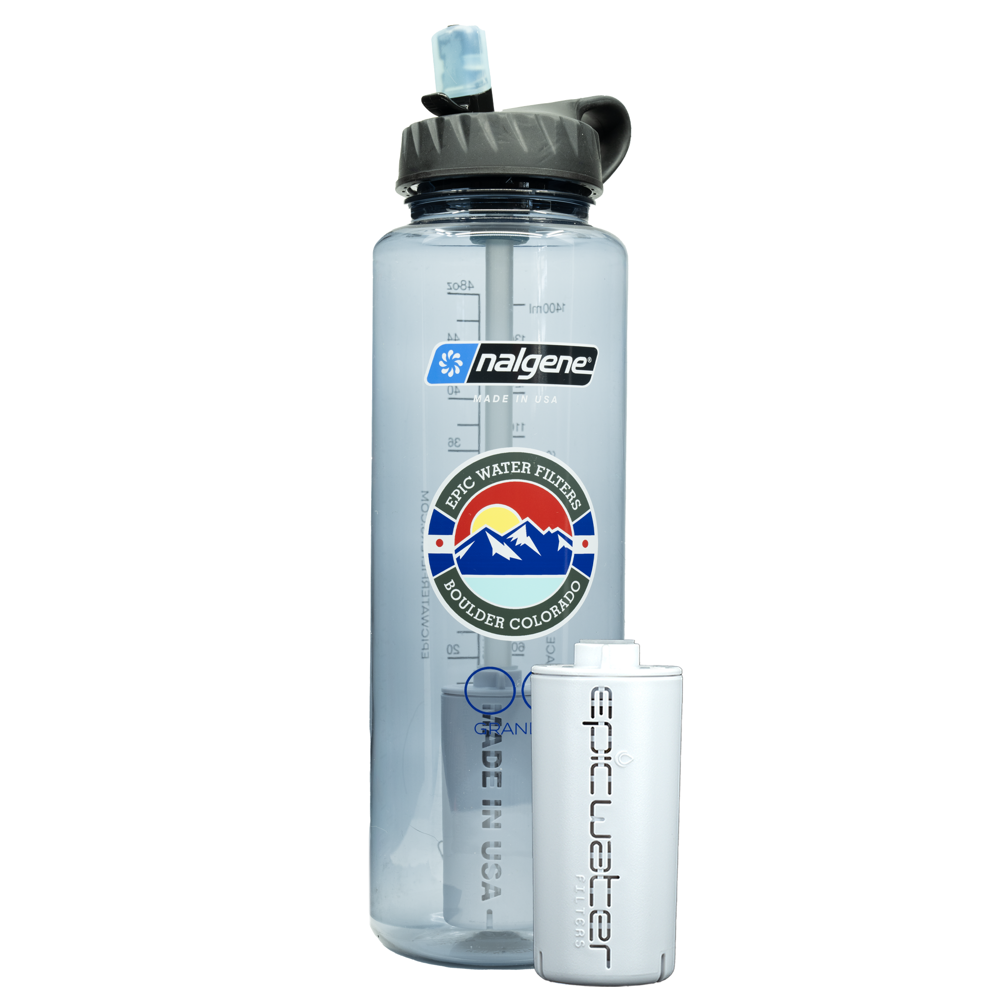 Nalgene OG Grande 48oz Water Bottle - BPA-Free, Leak-Proof, Wide Mouth Design for Hiking, Camping, Gym & Everyday Use