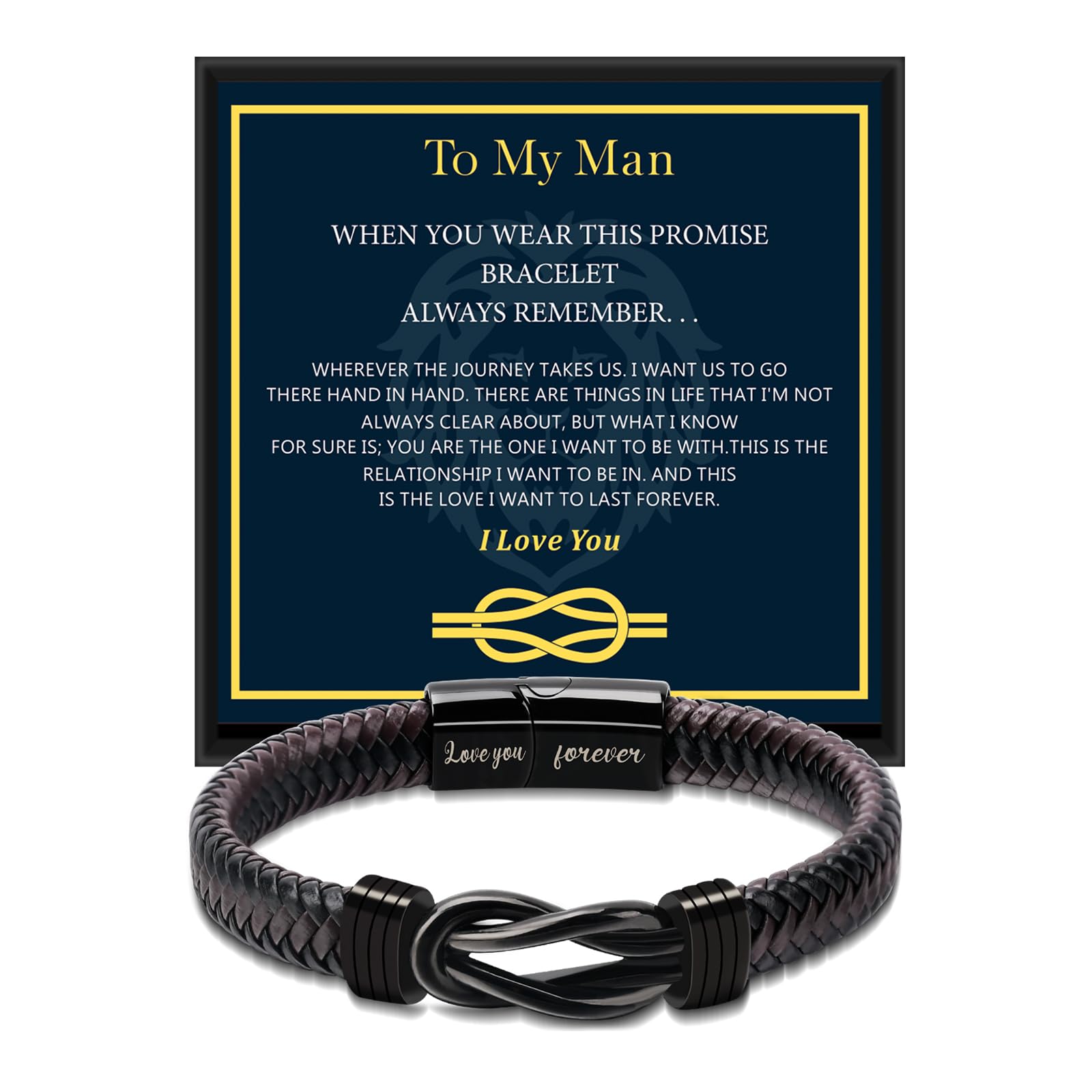 Men's Bracelet Gift for Husband - Romantic Anniversary & Valentine's Present for Him