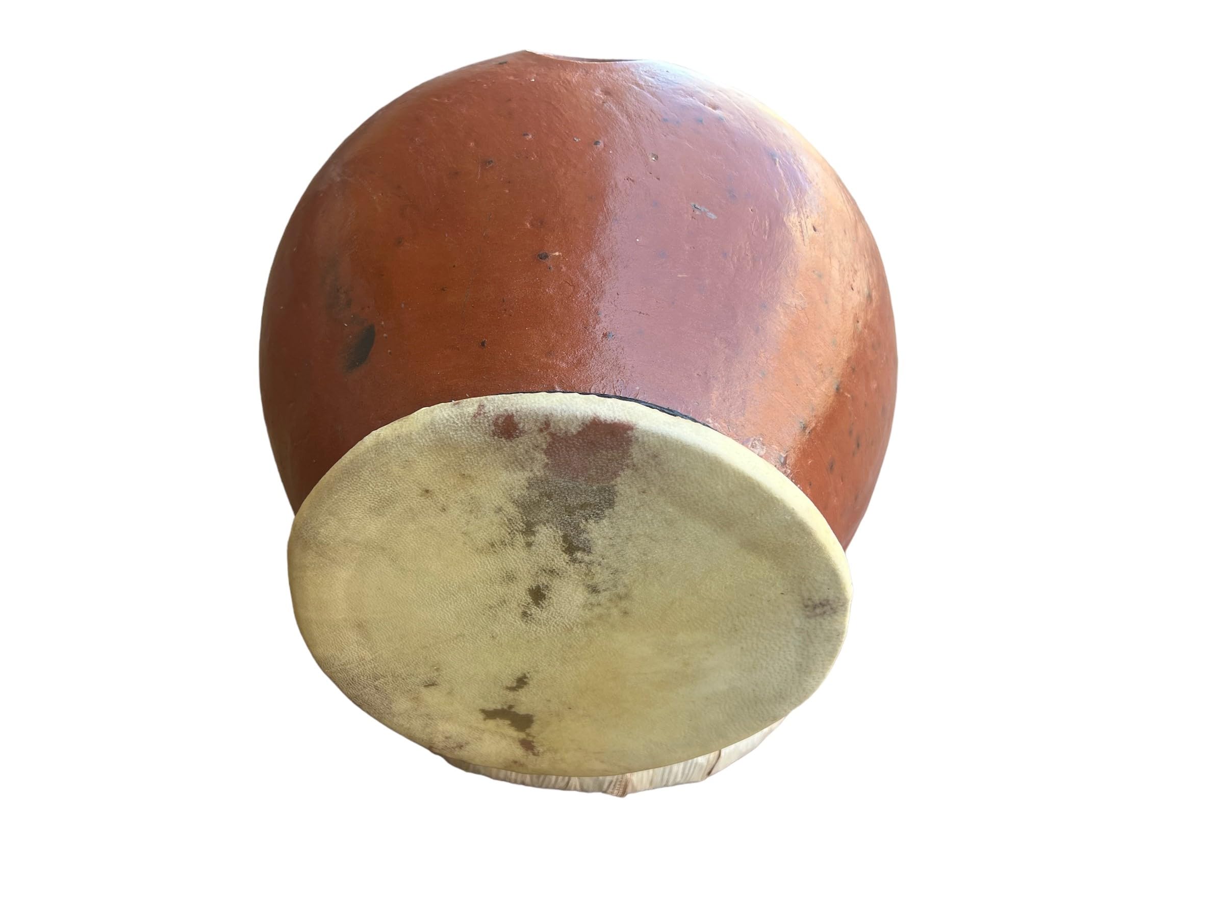 Authentic Terre Udu Clay Drum with Goat Skin Head - Handcrafted African Percussion Instrument for Meditation, Yoga & Music Therapy