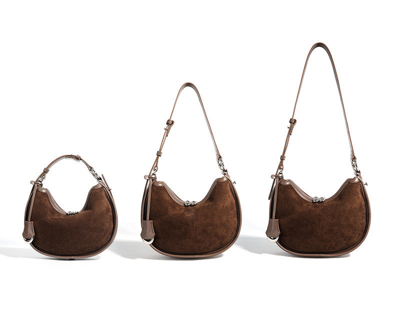 Stylish Leather Half Moon Crossbody Bag for Women - Trendy Boho Shoulder Purse - Perfect for Date Nights, Travel & Everyday Use