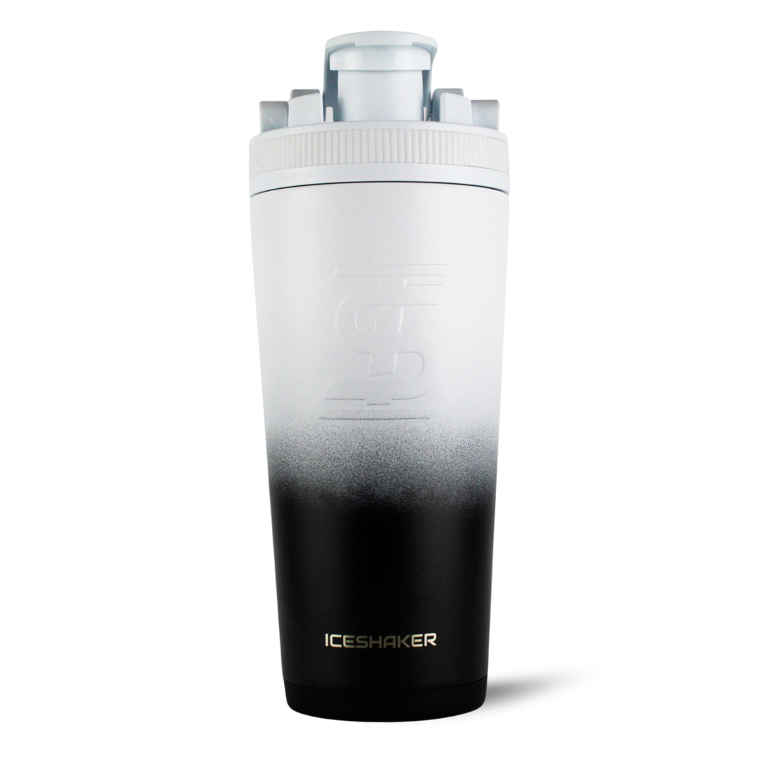 Custom 26oz Mother's Day Ice Shaker Tumbler - Black & White Ombre Design | Perfect for Gym, Workout, Office & Outdoor Activities