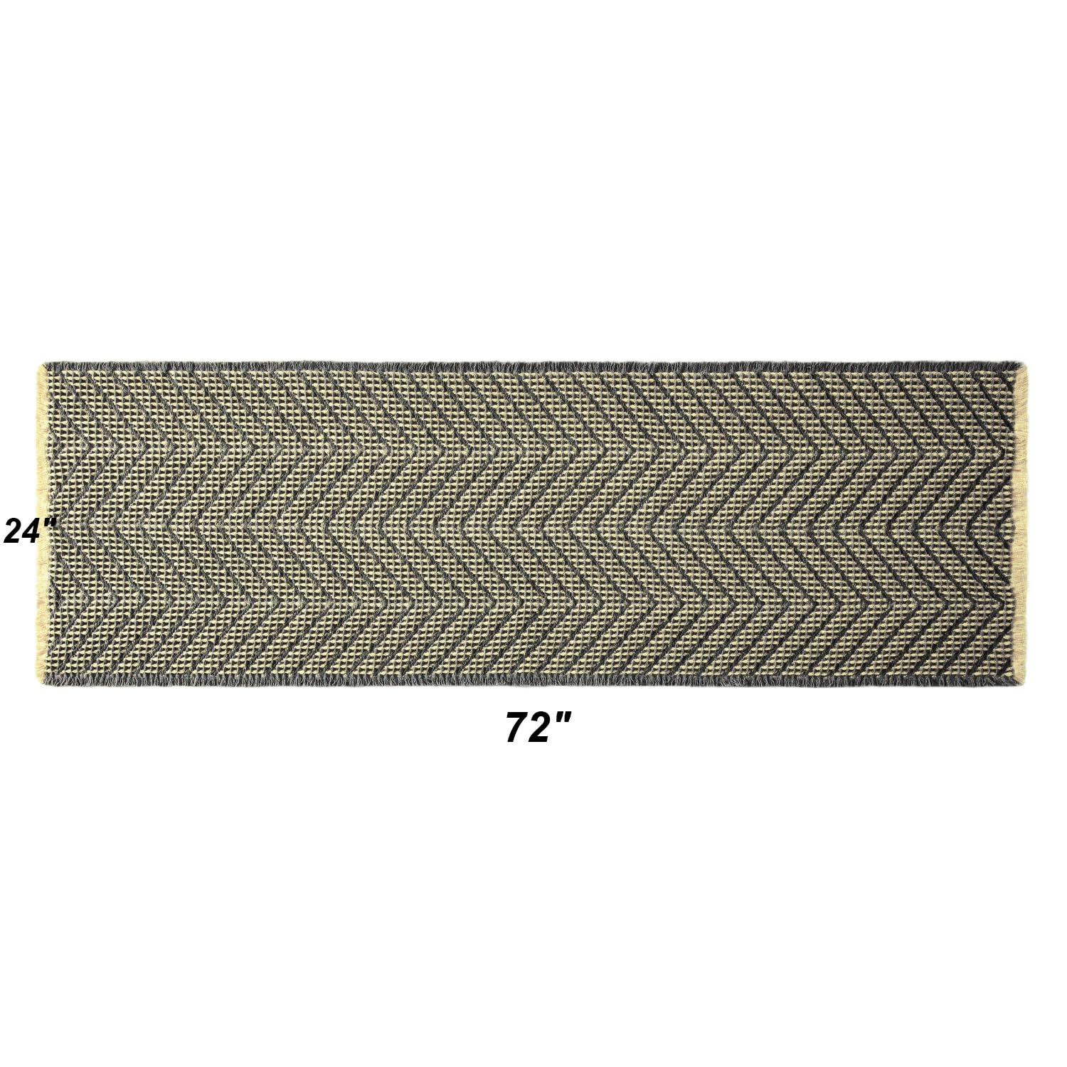 2'x6' Waffle Self-Drying Bath Mat - Non-Slip Ultra Soft Bathroom Rug in Bluish Grey & Yellow - Perfect for Bathroom, Shower, and Vanity Areas