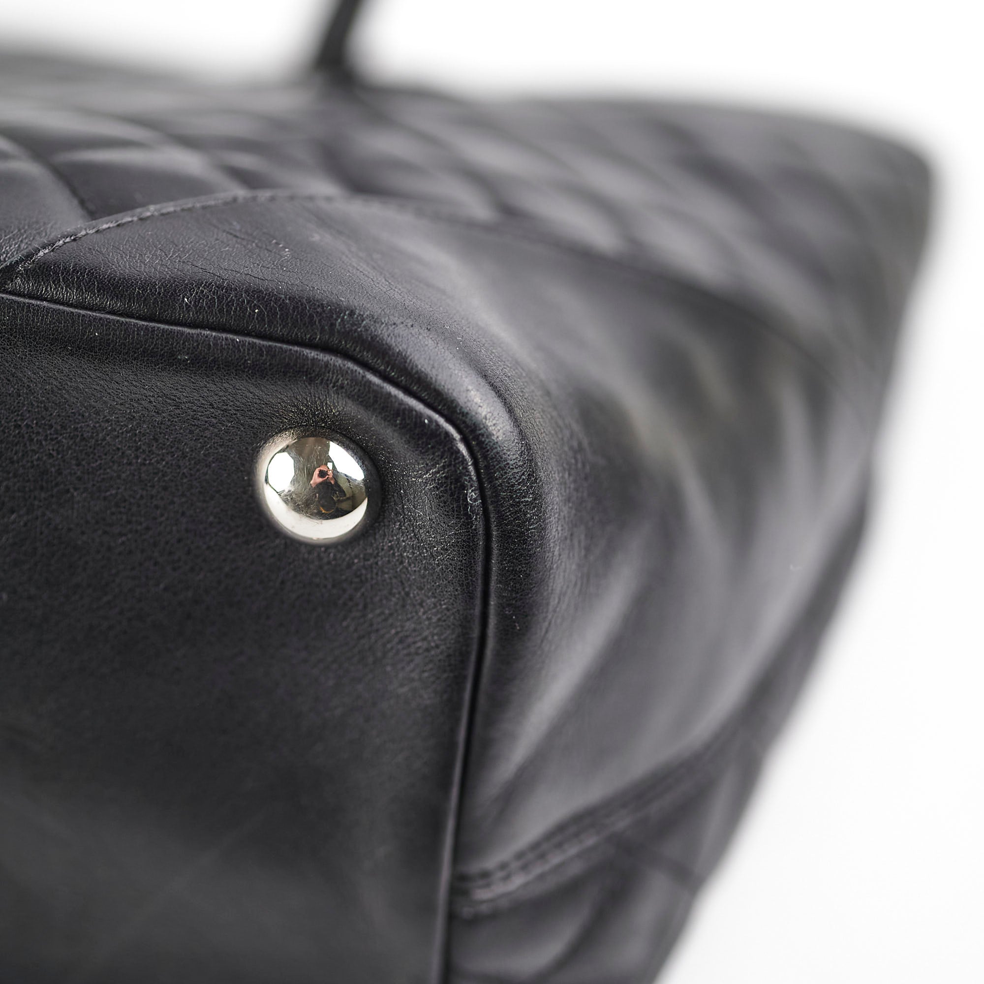 Chanel Cambon Black Leather Tote Bag for Women - Luxury Designer Handbag for Work, Travel & Everyday Use