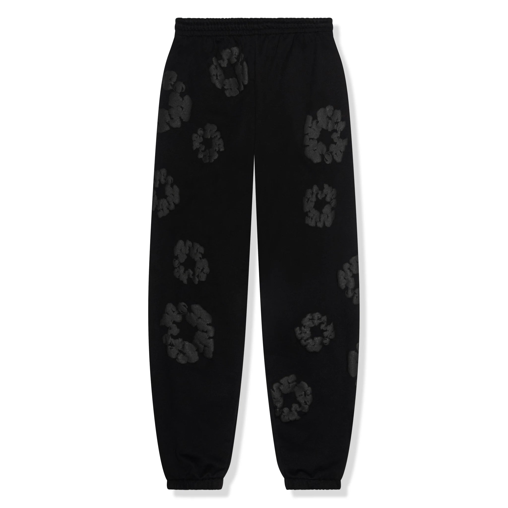 Vintage Denim Tears Cotton Wreath Black Monochrome Sweatpants - Men's Casual Joggers for Streetwear & Lounge Wear