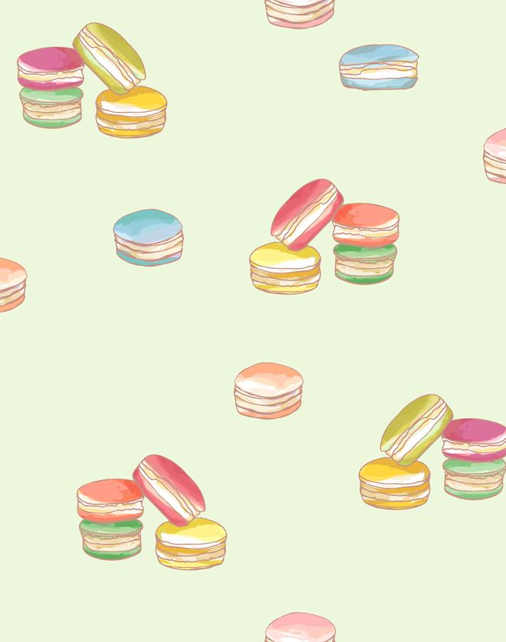 Premium Pistachio Macarons Wallpaper by Nathan Turner - Elegant French Dessert-Themed Decor for Kitchen, Dining Room & Bedroom