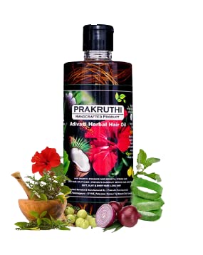 PRAKRUTHI PURE AYURVEDA Hair Oil - Natural Herbal Treatment for Hair Growth & Hair Fall Control - 500ml Black Label for Women & Men | Perfect for Daily Scalp Massage & Ayurvedic Hair Care Routine