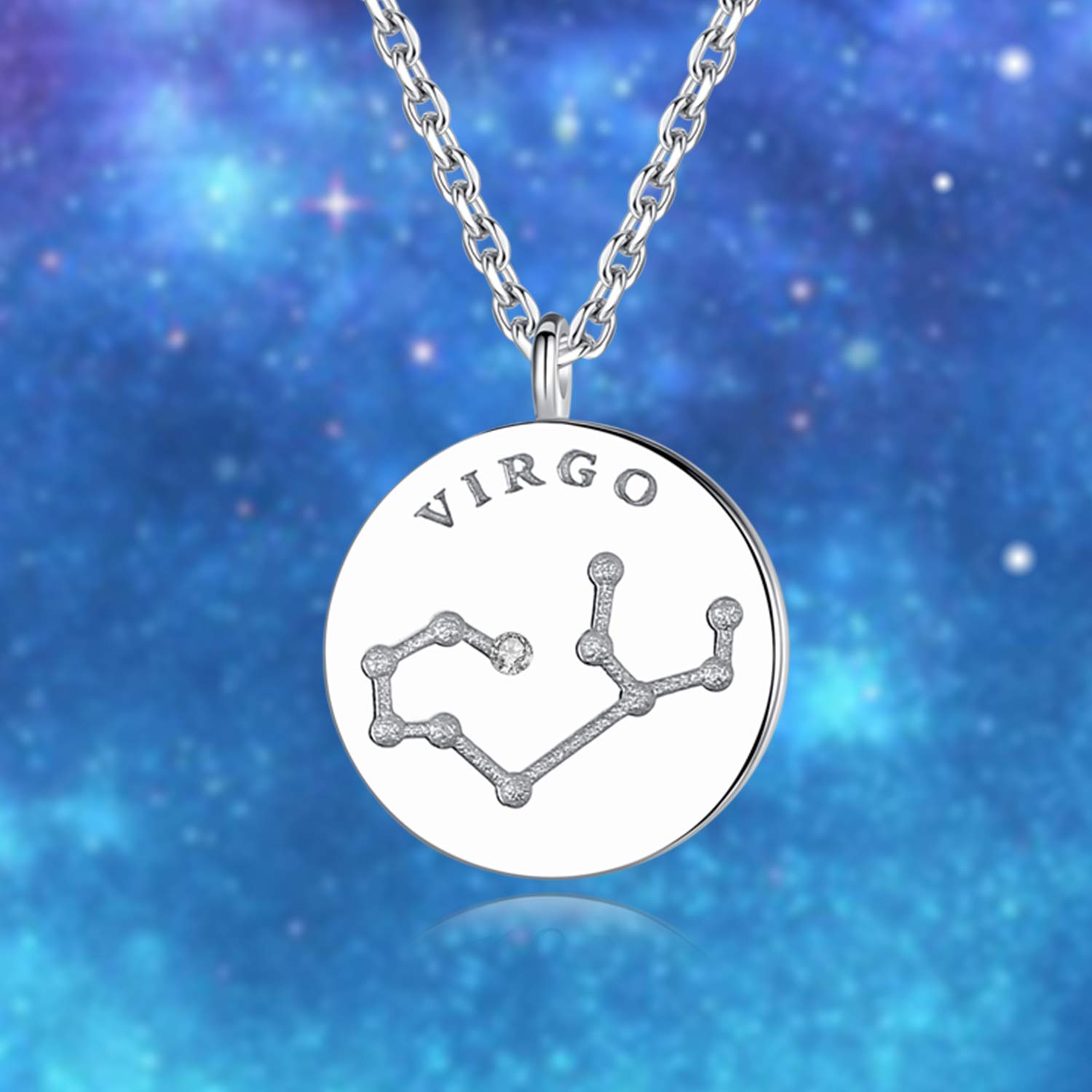 VIKI LYNN Zodiac Necklace for Women - 925 Sterling Silver Constellation Pendant Necklace - Perfect for Birthday Gifts, Anniversary Presents & Everyday Elegance