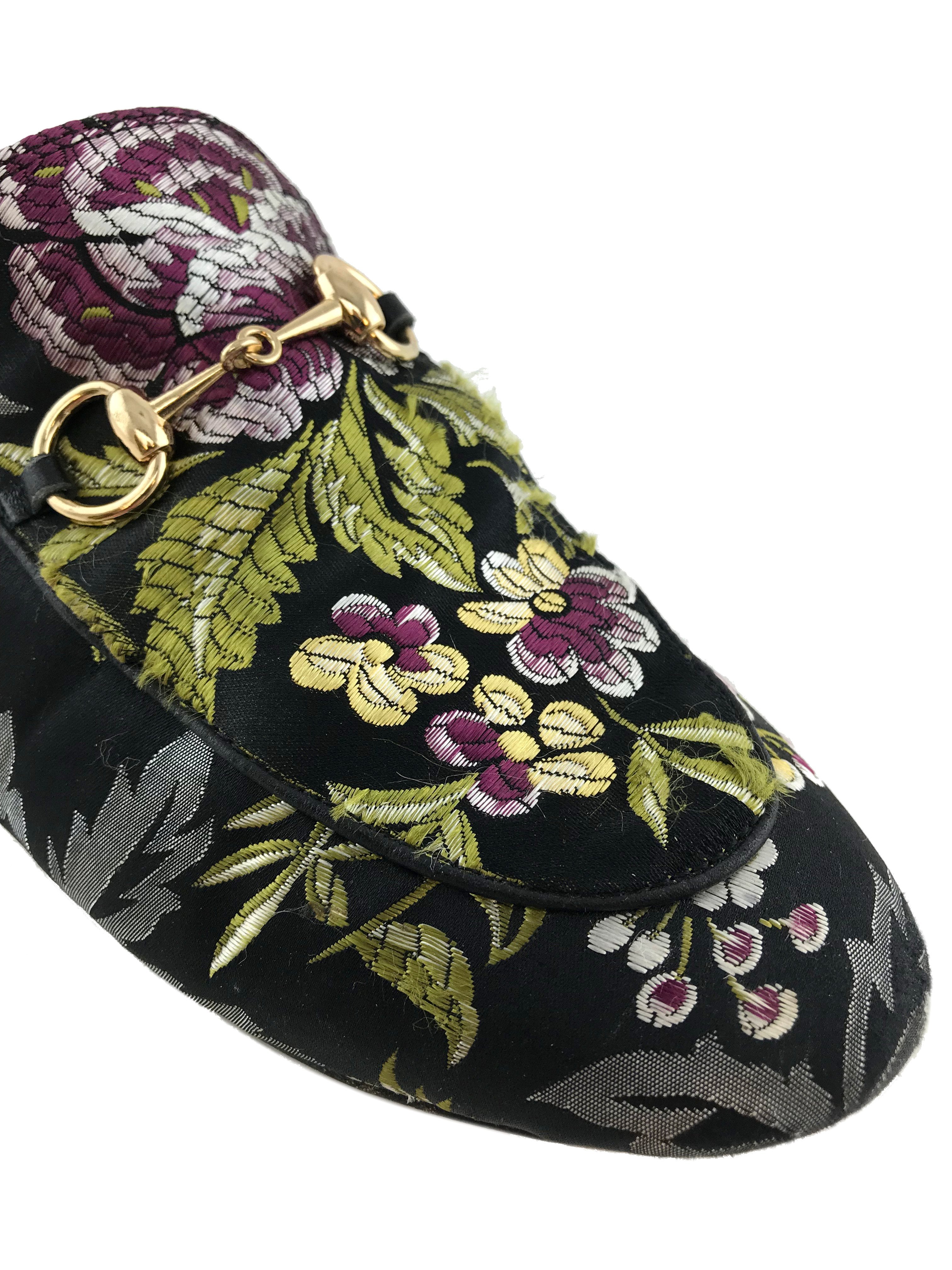 Gucci Princetown Floral Jacquard Horsebit Mules - Women's Size 9 US | Luxury Designer Loafers for Women | Perfect for Office, Parties & Casual Outings