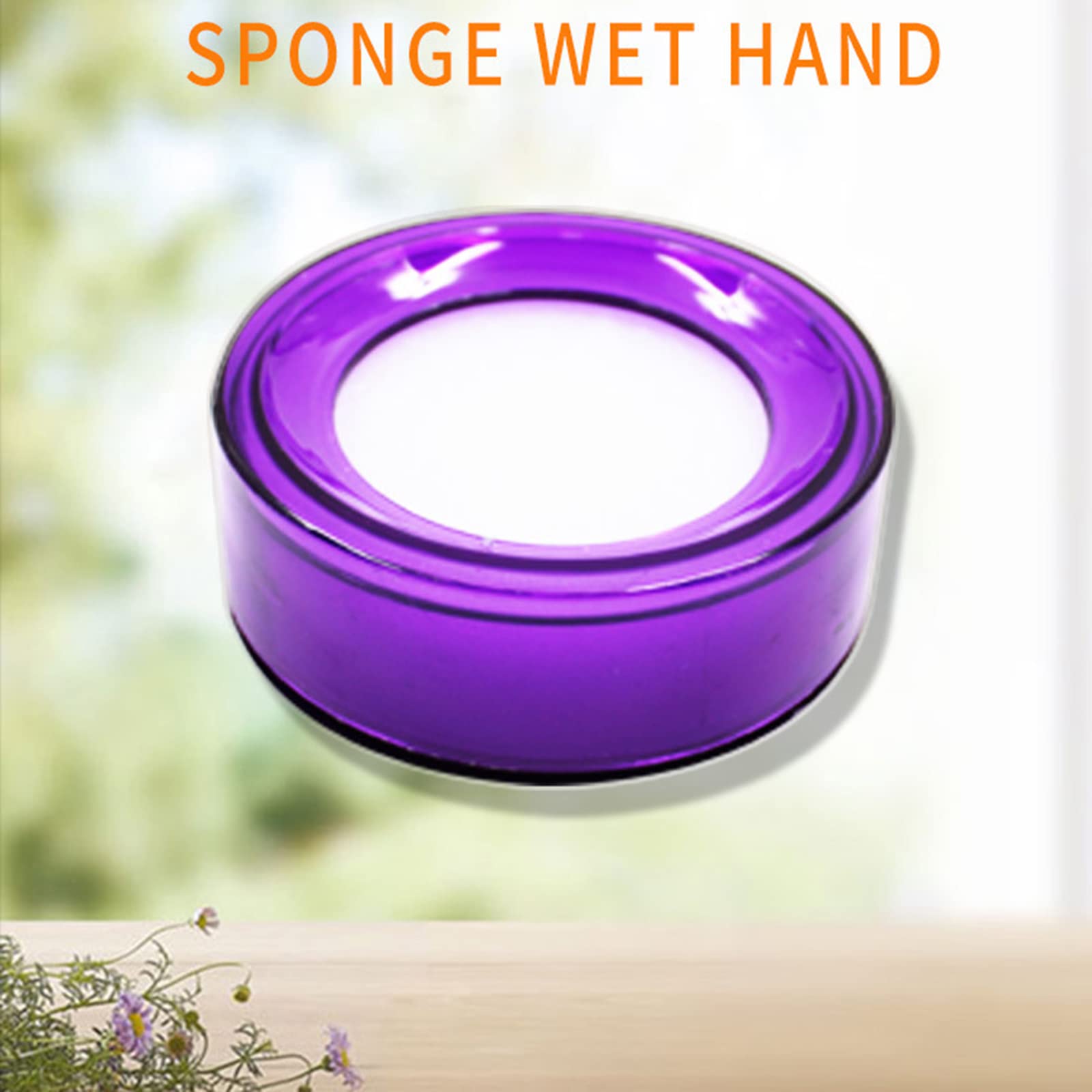 Finger Moistener Sponge Cup - Wet Sponge for Counting Money, Bills & Currency - Random Color Office Stationery Supply with Plastic Holder - Perfect for Bank Tellers, Cashiers & Financial Professionals