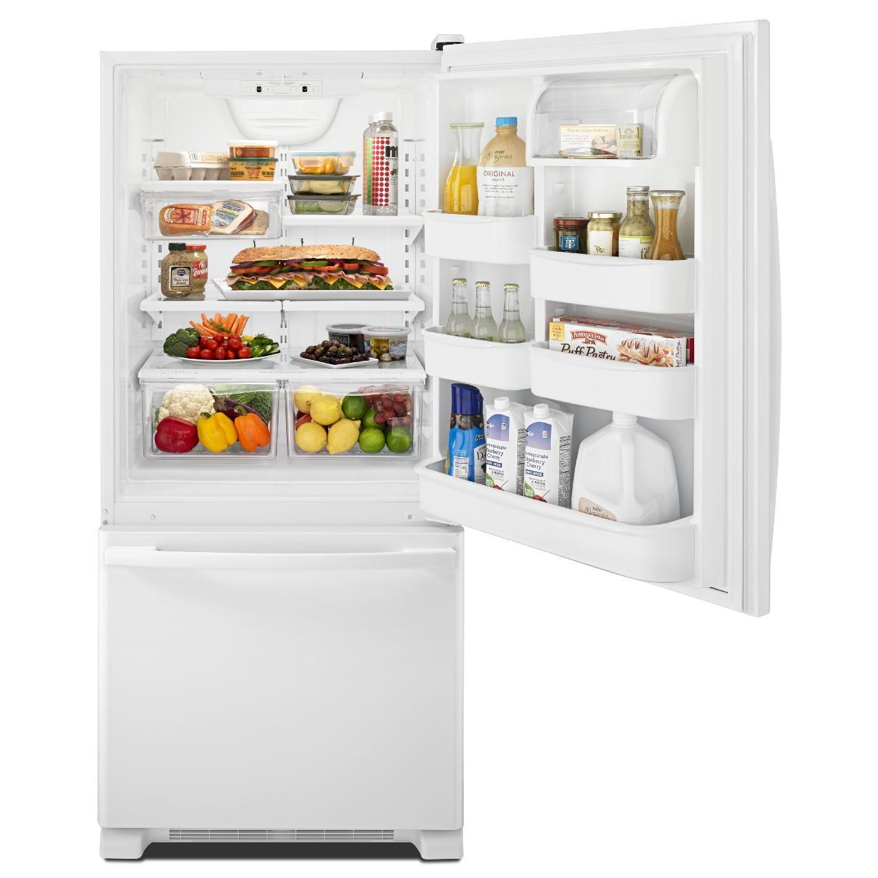 Amana 18 cu. ft. Bottom Freezer Refrigerator - 30 Inch Wide, Energy Star Rated, Stainless Steel (ABB1924BRW) - Perfect for Kitchens, Apartments & Small Spaces