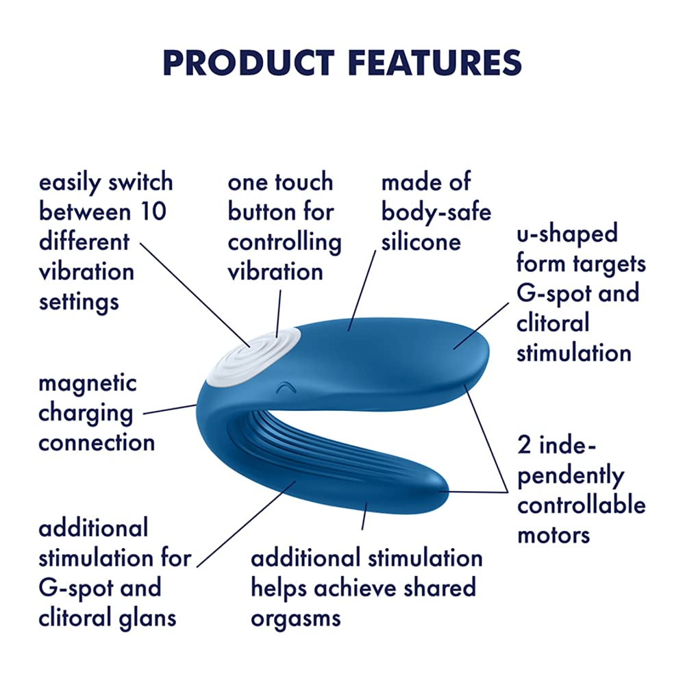 Satisfyer Double Whale Vibrator - Powerful Clitoral & G-Spot Stimulator for Women & Couples | Rechargeable Waterproof Adult Sex Toy | Perfect for Solo Play & Intimate Moments | Enhances Female Wellness & Sexual Pleasure