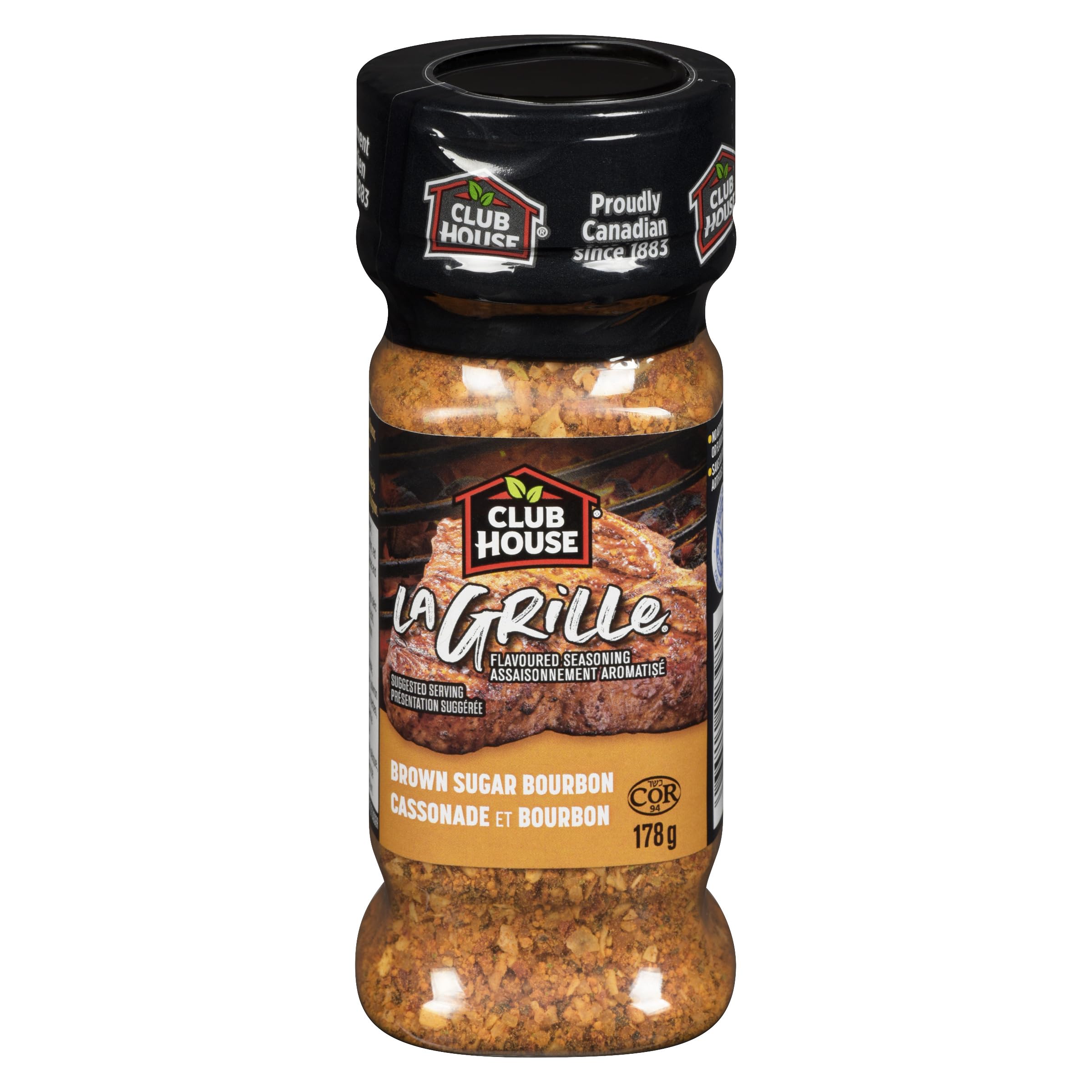 Club House La Grille Brown Sugar Bourbon Seasoning 178g - Premium BBQ Rub for Grilling, Smoking & Roasting - Perfect for Steak, Ribs, Chicken & Pork