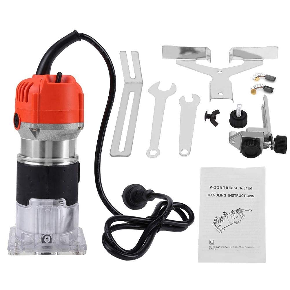 30000RPM Electric Wood Router Tool Kit - Variable Speed Hand Trimmer & Laminator for Woodworking - 110V US Plug - Perfect for DIY Projects, Furniture Making, and Cabinet Trimming