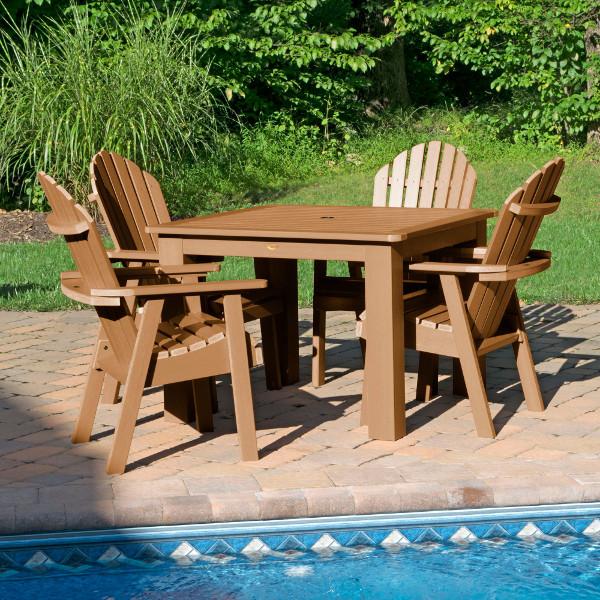 Hamilton Adirondack 5-Piece Square Outdoor Dining Set - Patio Furniture for Backyard, Garden, Deck & Poolside Dining