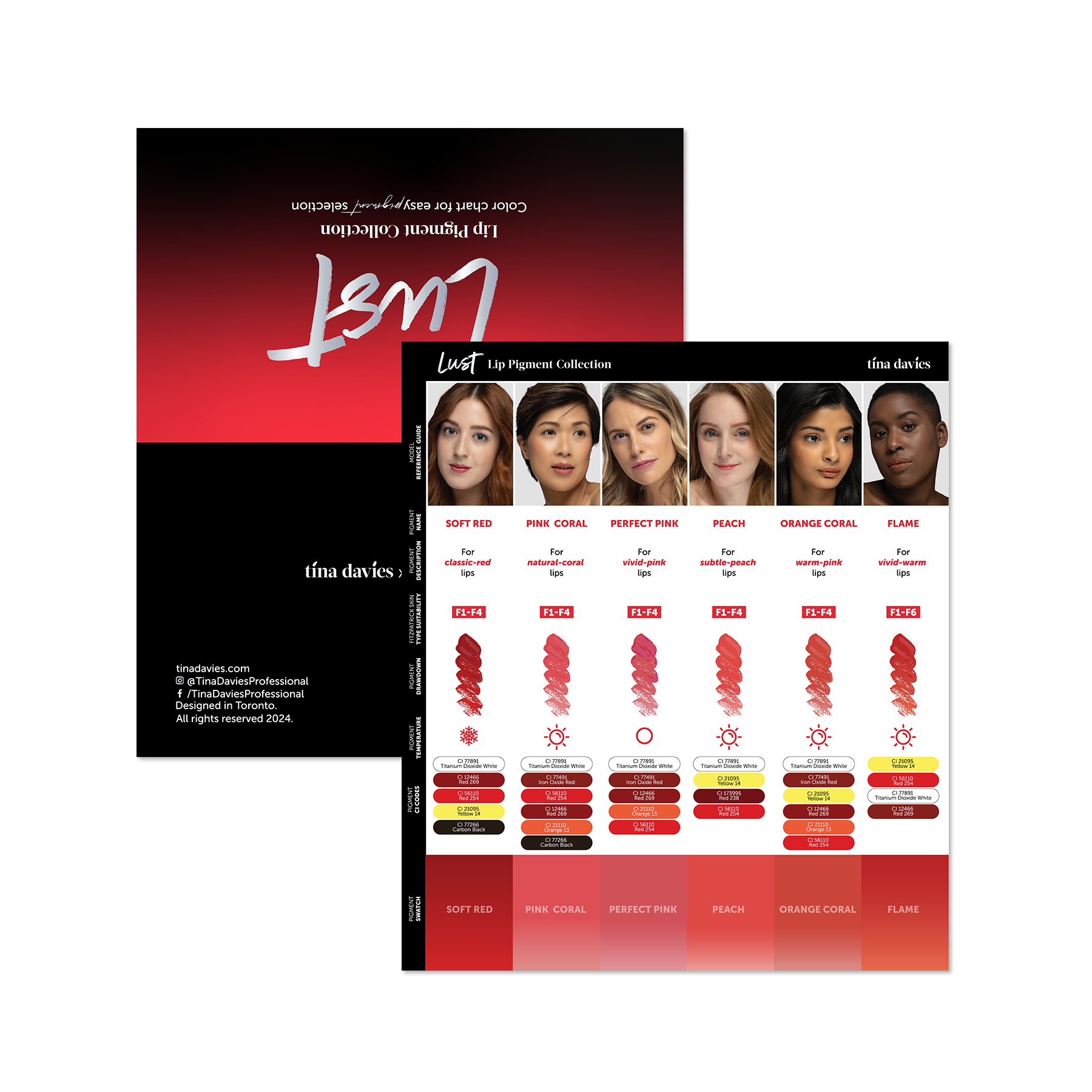 Perma Blend Tina Davies Lust Lip Collection Set - Vegan & Cruelty-Free Lip Pigments for Long-Lasting Matte Finish | Perfect for Professional Makeup Artists & Daily Wear