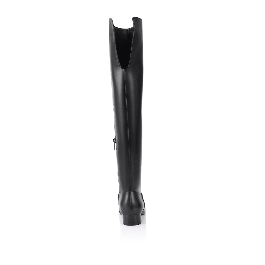 Camden Thigh High Boots for Women - Black Leather Knee High Boots | Stylish Winter & Fall Fashion Boots for Outfits & Parties