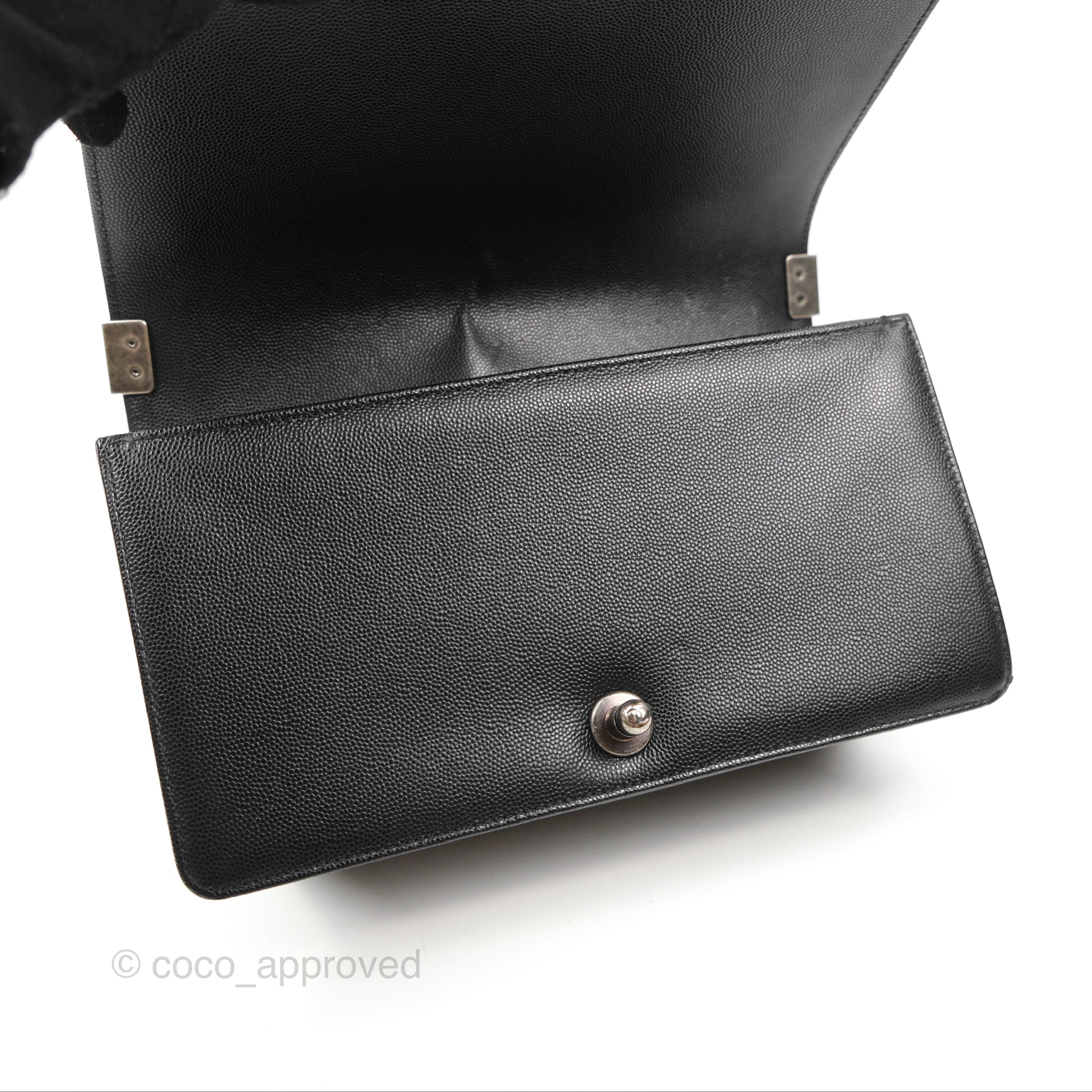 Chanel Boy Quilted Medium Handbag in Black Caviar Leather with Ruthenium Hardware - Luxury Crossbody Bag for Women, Perfect for Date Night & Evening Events