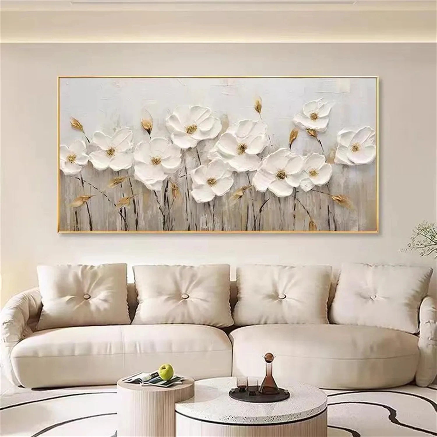 Flower and Tree Painting #FT109 - Handmade Canvas Wall Art for Home & Office Decor - Perfect for Living Room, Bedroom, or Gift