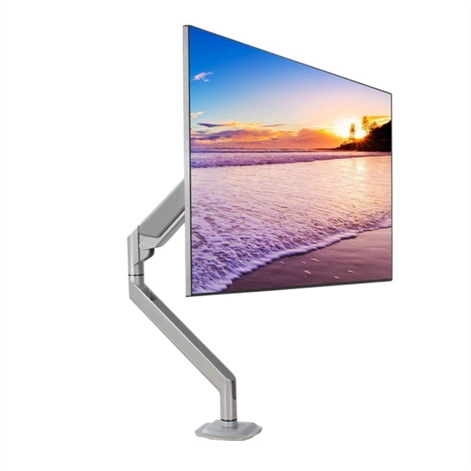 Adjustable Gas Spring Monitor Arm Stand for 17-32 Inch Screens - Single Aluminum VESA Mount Bracket (75x75mm/100x100mm) - Ergonomic Desk Solution for Home Office & Gaming Setup (Gray)