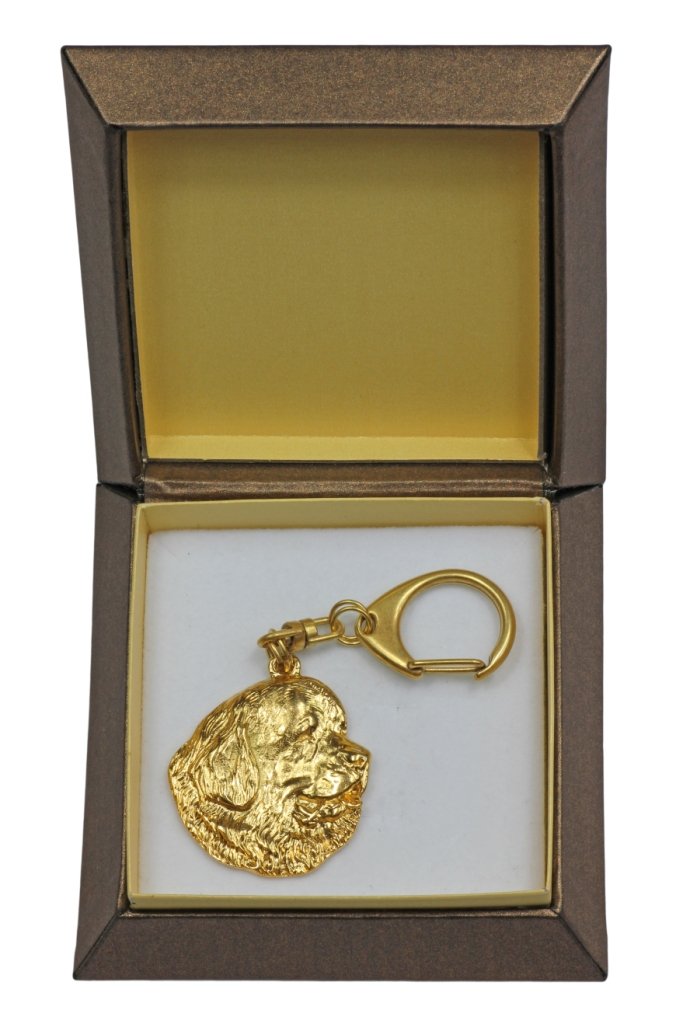 Limited Edition 999 Millesimal Fineness Newfoundland Dog Keychain - Premium Keyring in Elegant Gift Box for Pet Lovers (Perfect for Dog Owners, Collectors & Special Occasions)