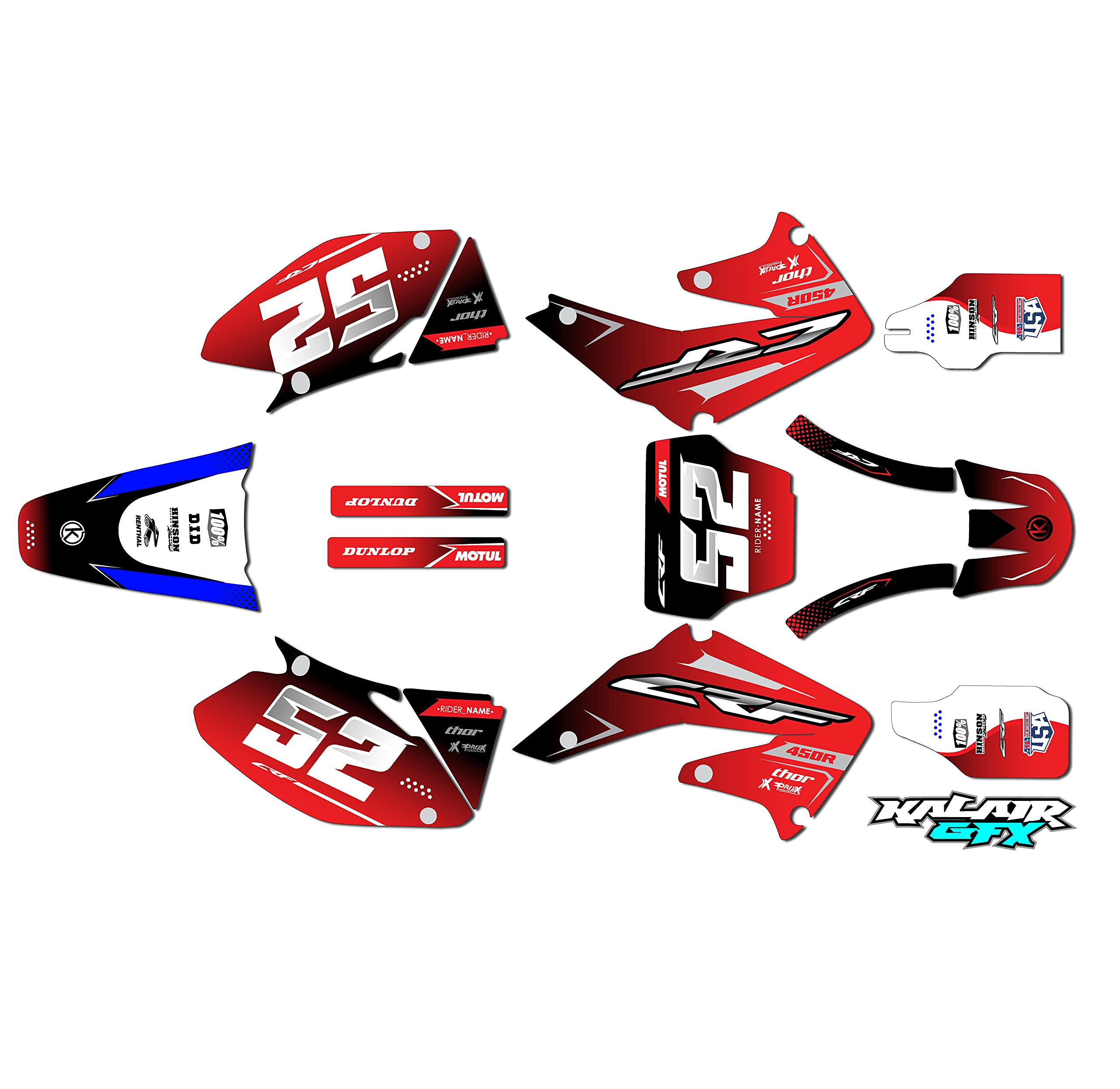 **Honda CRF450R (2002-2004) Ominous Series Red 9 Mil Graphics Kit - Dirt Bike Stickers, Motocross Racing Decals - Perfect for Pit Bikes, Dirtbike Racing & Motorcycle Customization**