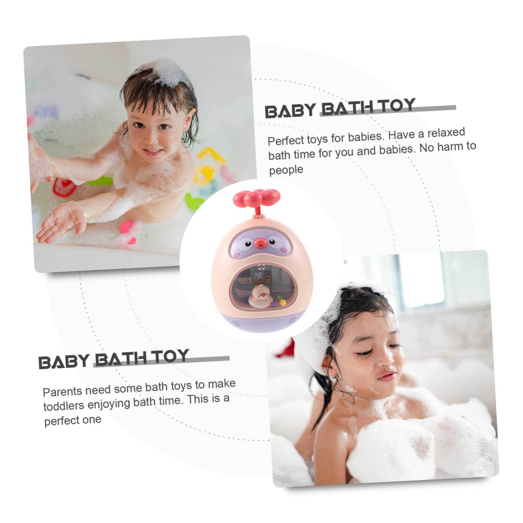 Vaguelly 2-Pack Pink ABS Animal Tumbler Toys for Kids - Bath Time Fun, Water Play & Bathtub Entertainment - Safe & Durable Toddler Bath Toys for Sensory Play