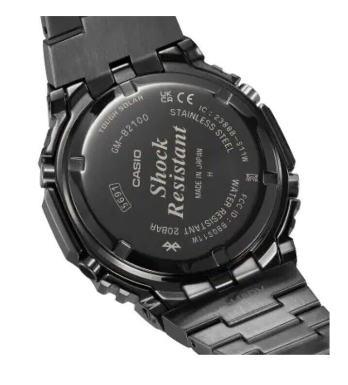 Casio G-Shock GMB2100BD-1A Tough Solar Black Dial Full Metal Ion Plated Men's Watch - Durable for Outdoor, Sports & Everyday Wear