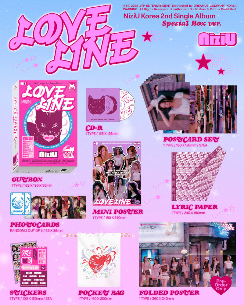 NiziU 2nd Single Album [LOVE LINE] Special Box Version - K-Pop Music CD for Fans, Collectors & Gift Giving - Perfect for Birthdays, Anniversaries & Special Occasions