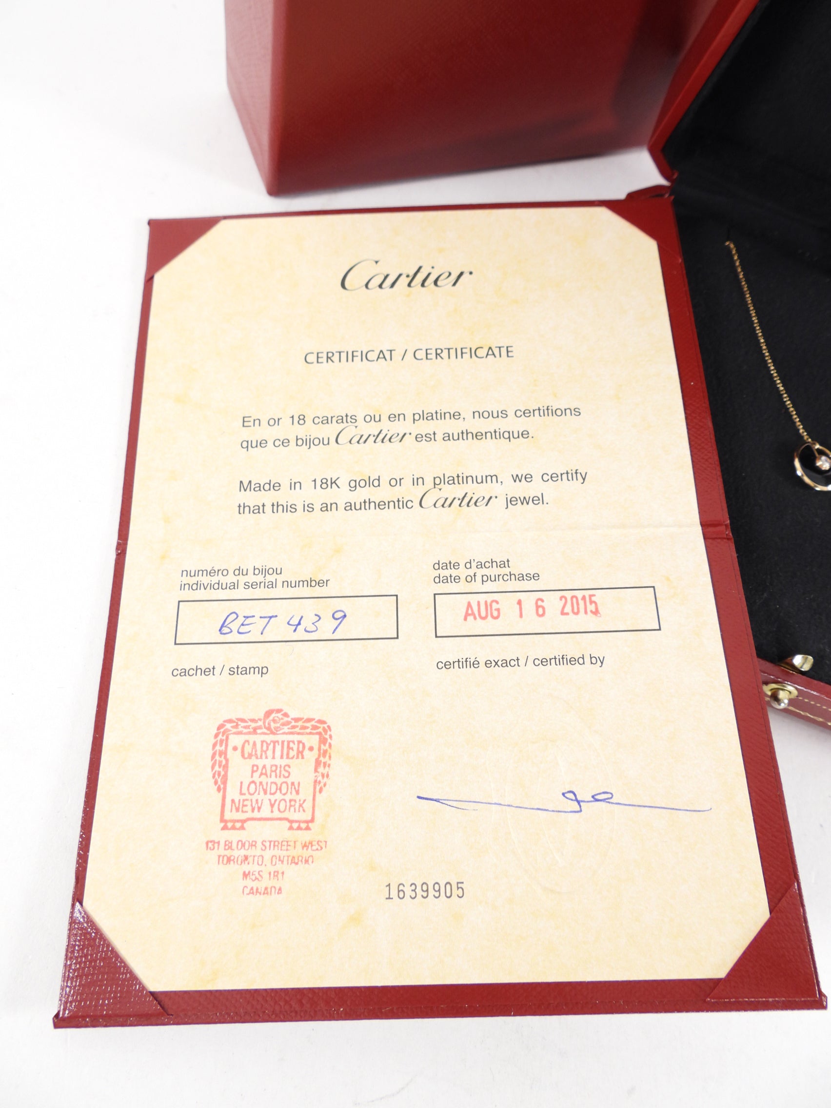 Cartier Amulette de Cartier 18k Gold Diamond & Onyx Pendant Necklace - Elegant Jewelry Gift for Women, Perfect for Weddings & Special Occasions