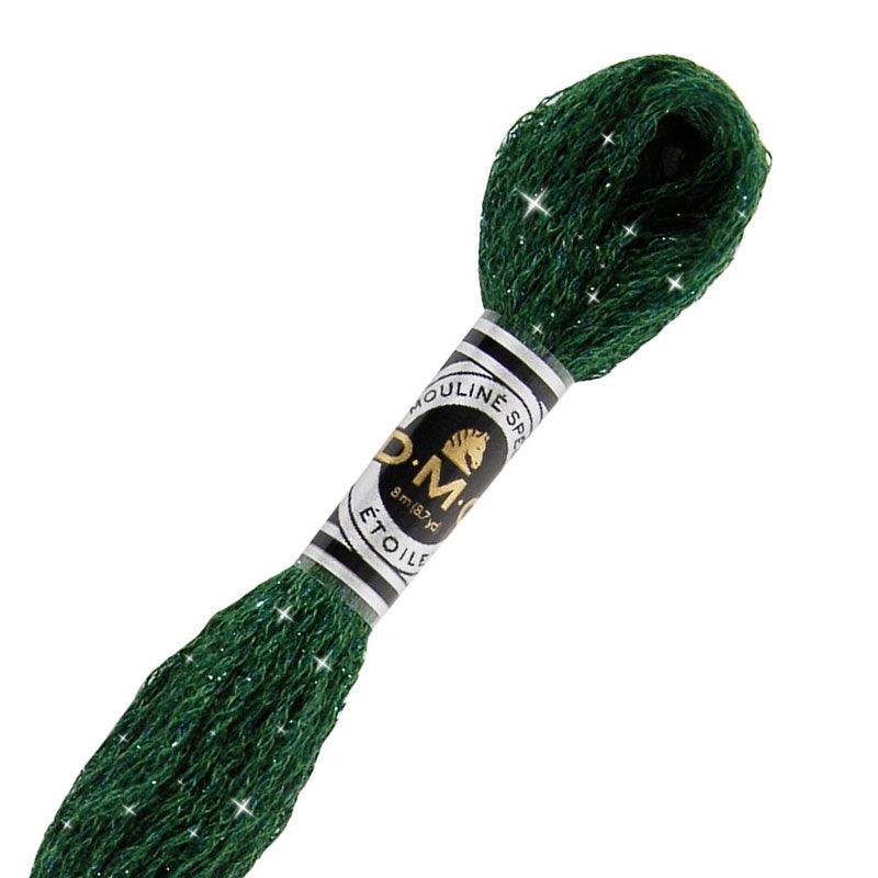 DMC C890 Mouliné Étoile Shimmer Embroidery Floss - Ultra Dark Pistachio Green Thread for Cross Stitch, Needlework & DIY Crafts - Perfect for Holiday Decorations and Handmade Gifts