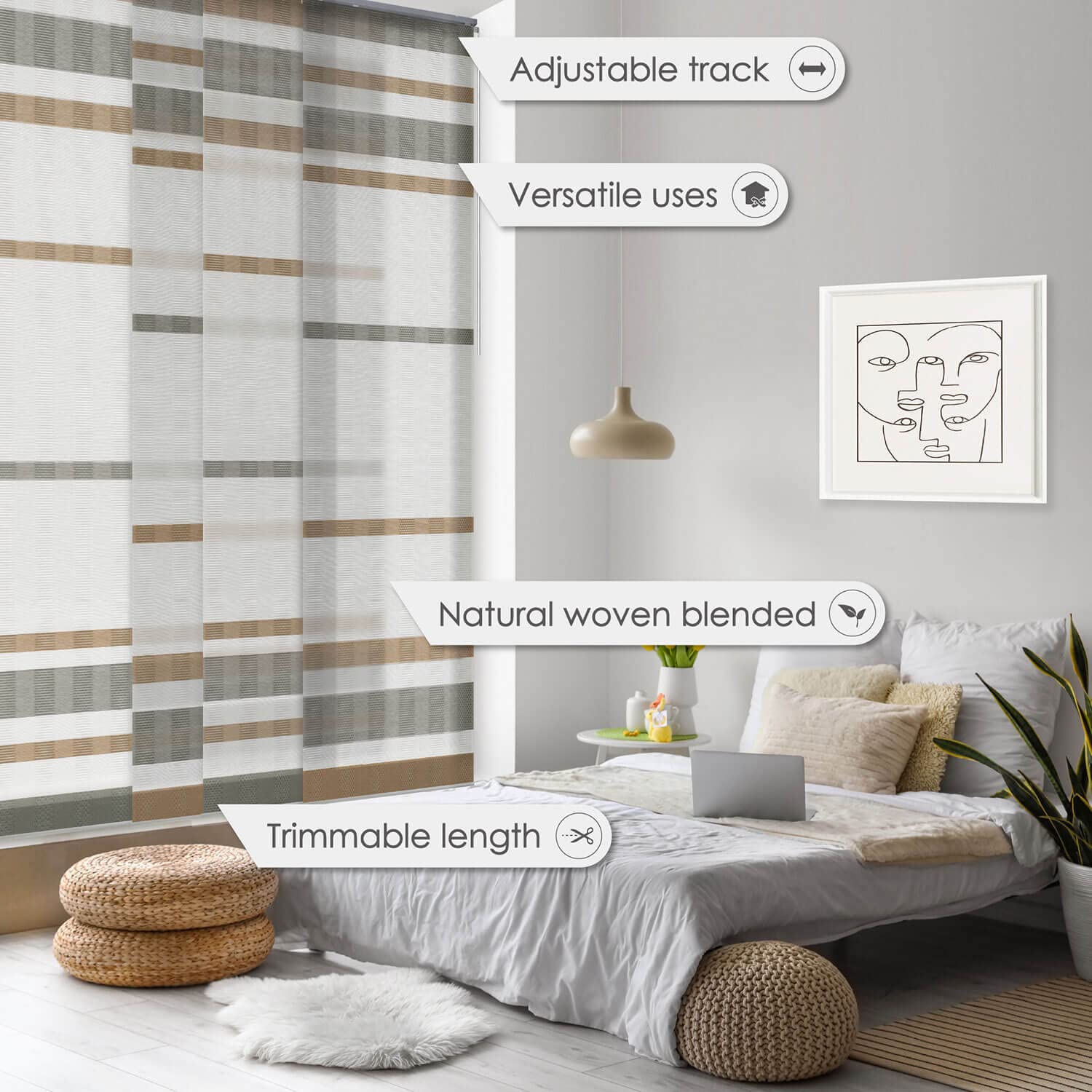 GoDear Adjustable Sliding Closet Doors Blinds 45.8