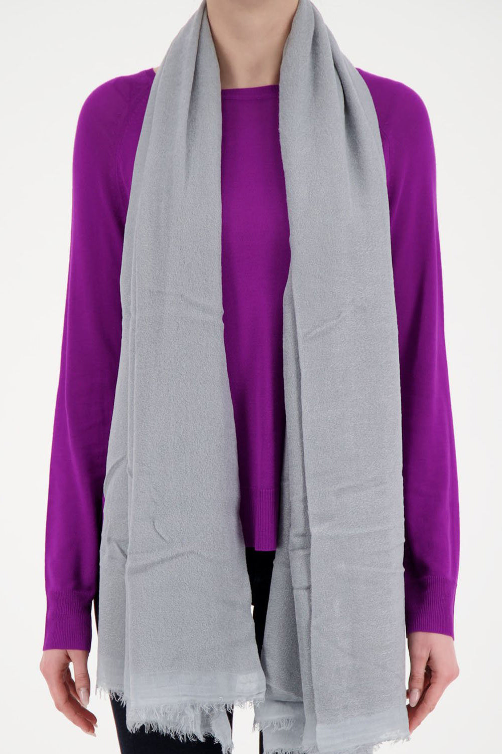 Faliero Sarti Grey Luxury Cashmere Scarf - Soft Warm Winter Wrap for Women & Men - Perfect for Cold Weather, Office, and Travel Accessories
