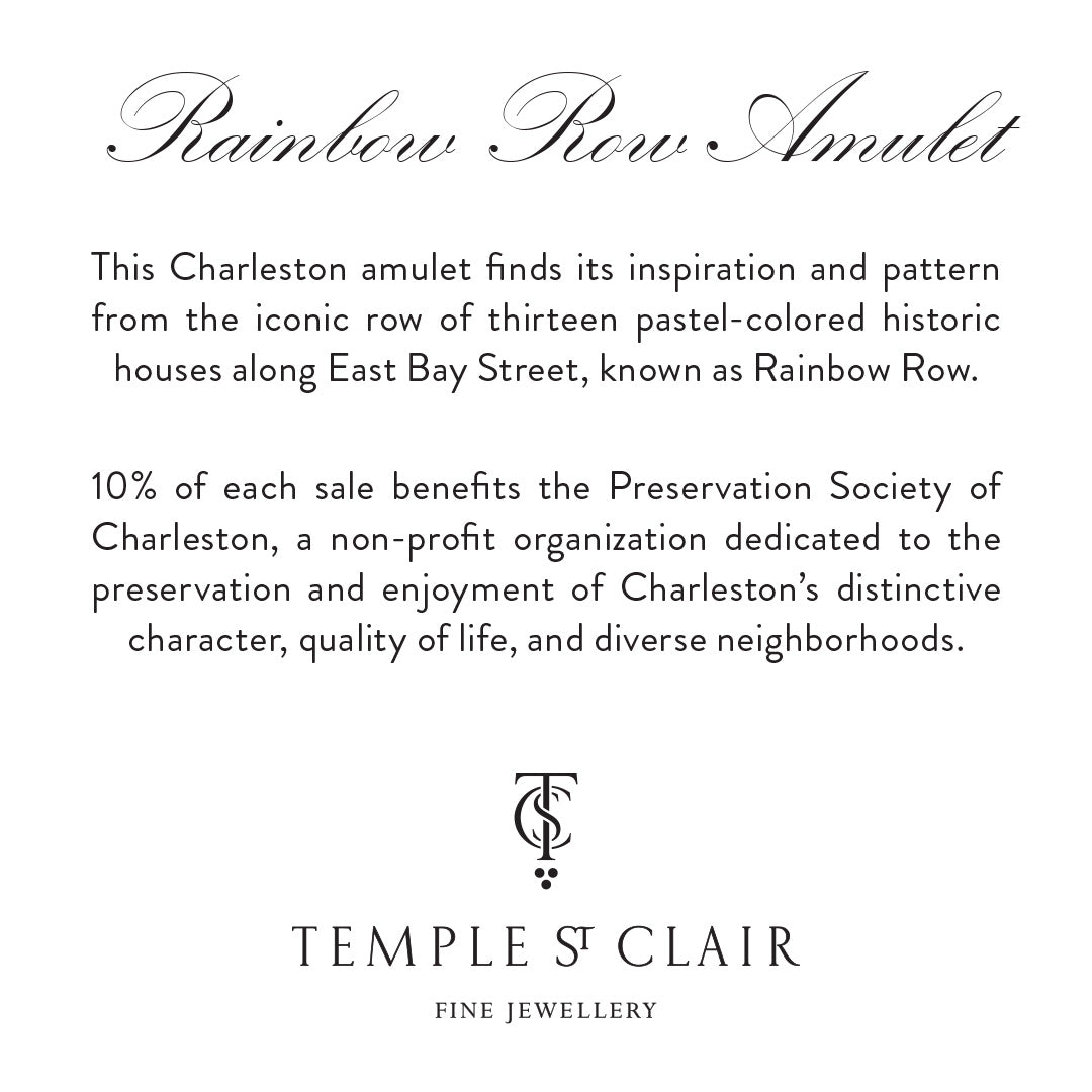 Temple St. Clair Rainbow Row Amulet Necklace - 18K Gold Plated Charm Pendant for Women - Perfect for Everyday Wear, Gift Giving & Special Occasions