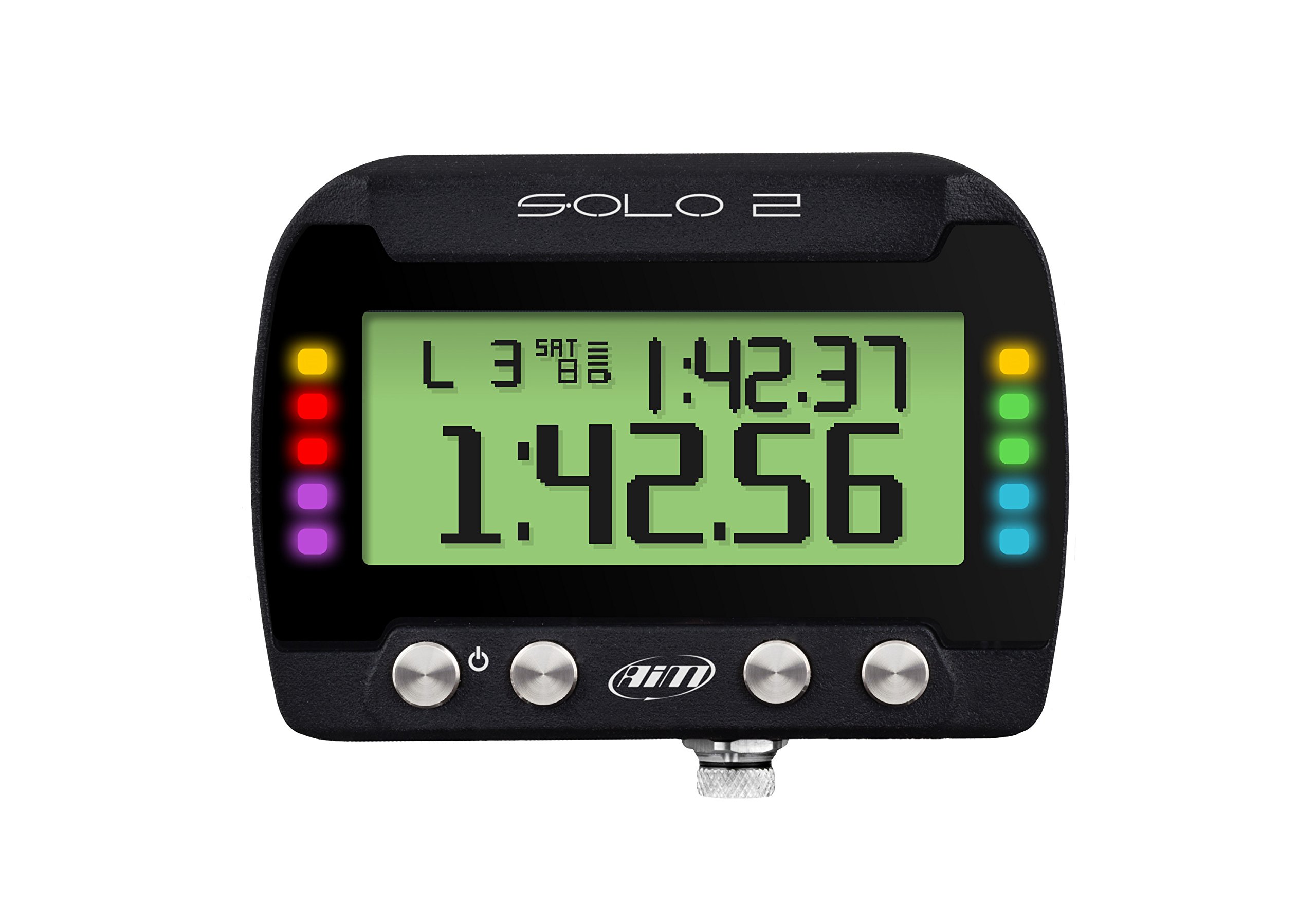 AIM Solo 2 GPS Lap Timer - High Precision Racing Timer with Faster Processing & Configurable LEDs - Perfect for Track Days, Autocross & Motorsport Training